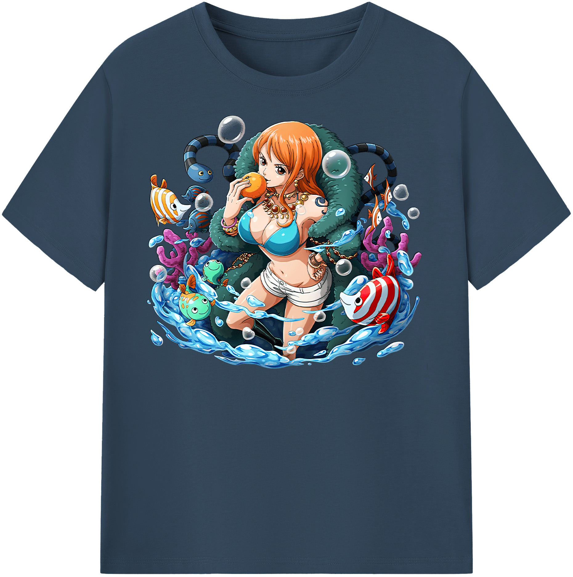 （画像用） ワンピース ナミ ONE PIECE Nami レディースカジュアルプリントTシャツ（綿100％）