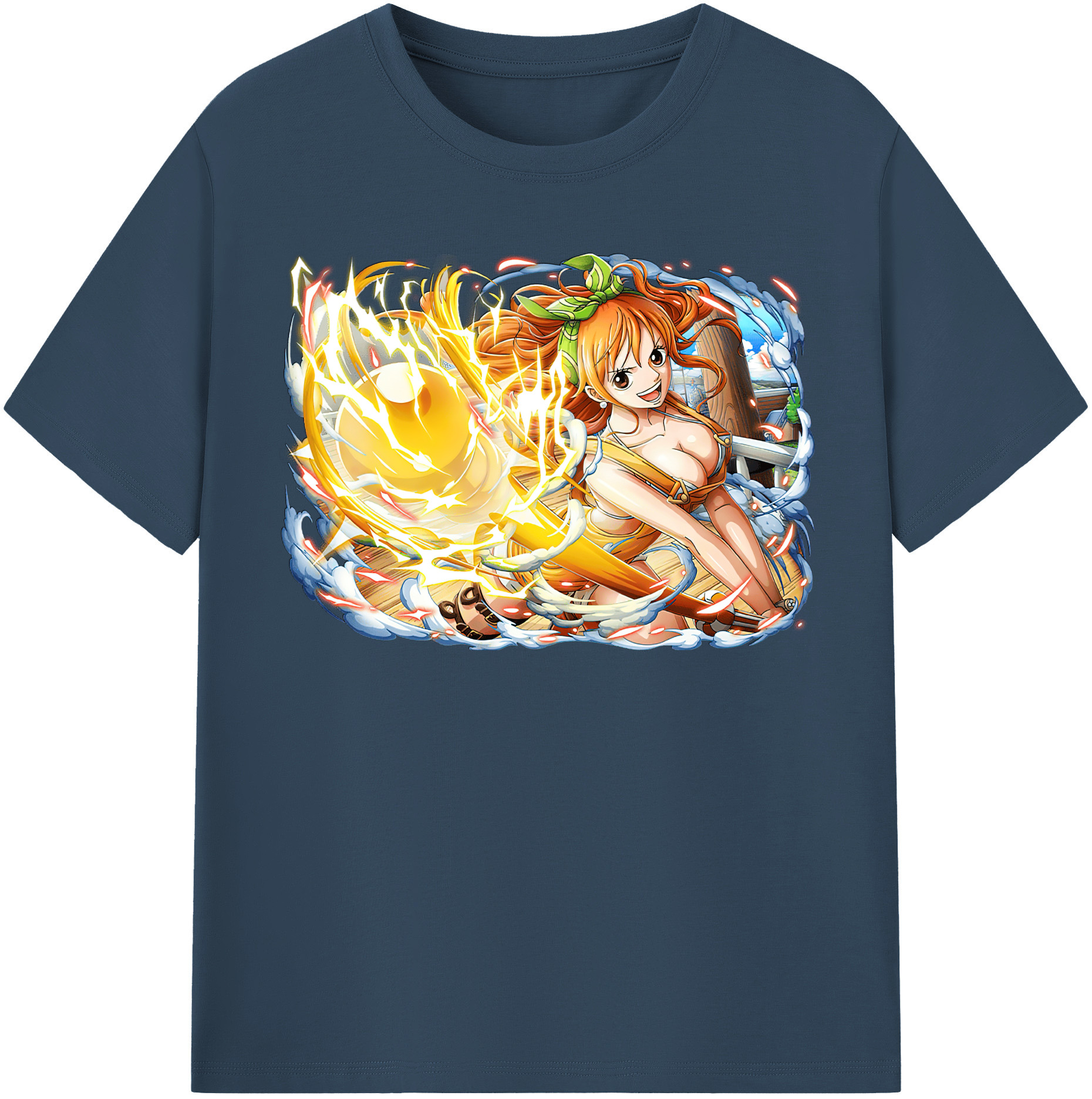 （画像用） ワンピース ナミ ONE PIECE Nami レディースカジュアルプリントTシャツ（綿100％）