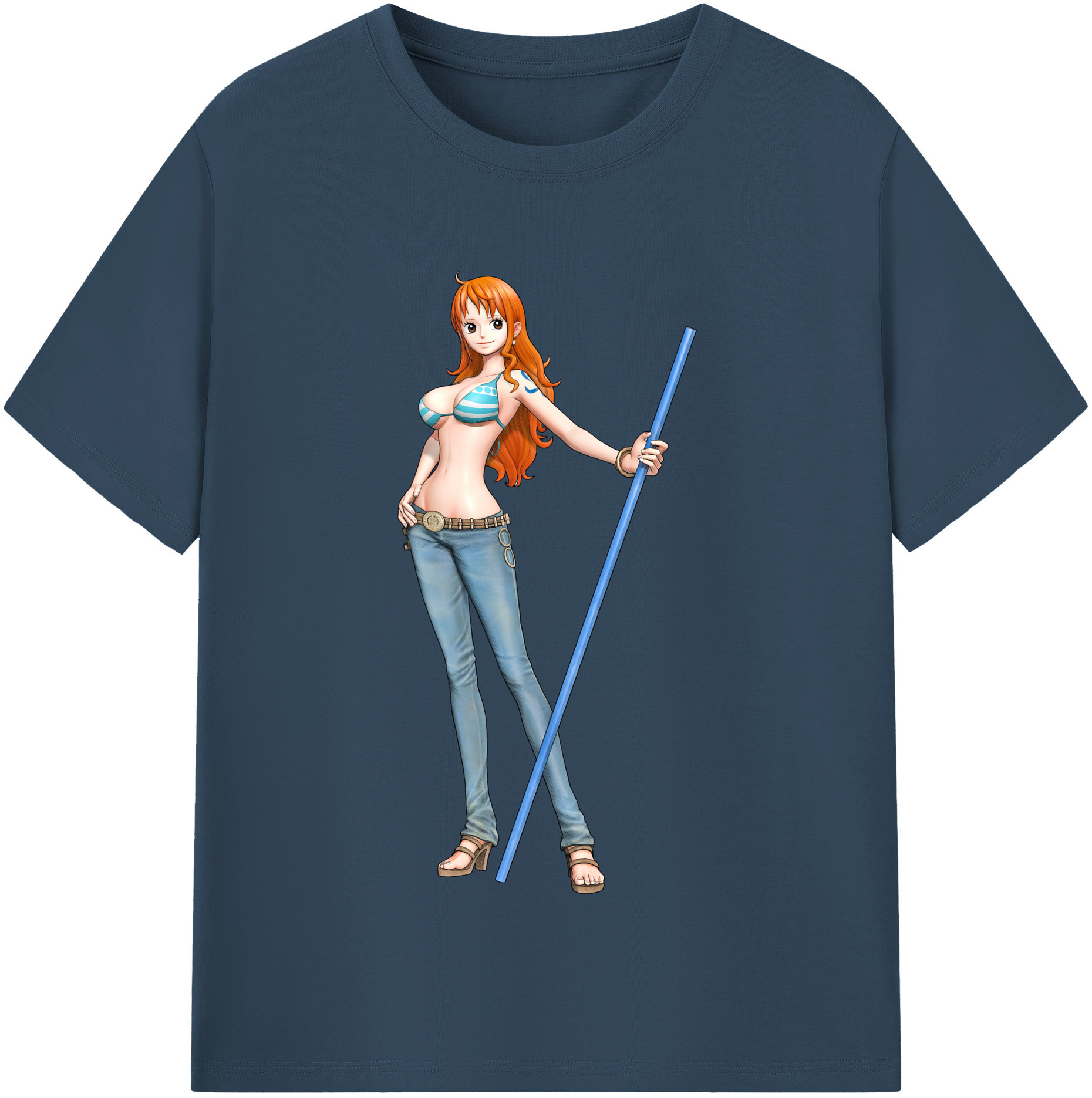 （画像用） ワンピース ナミ ONE PIECE Nami レディースカジュアルプリントTシャツ（綿100％）
