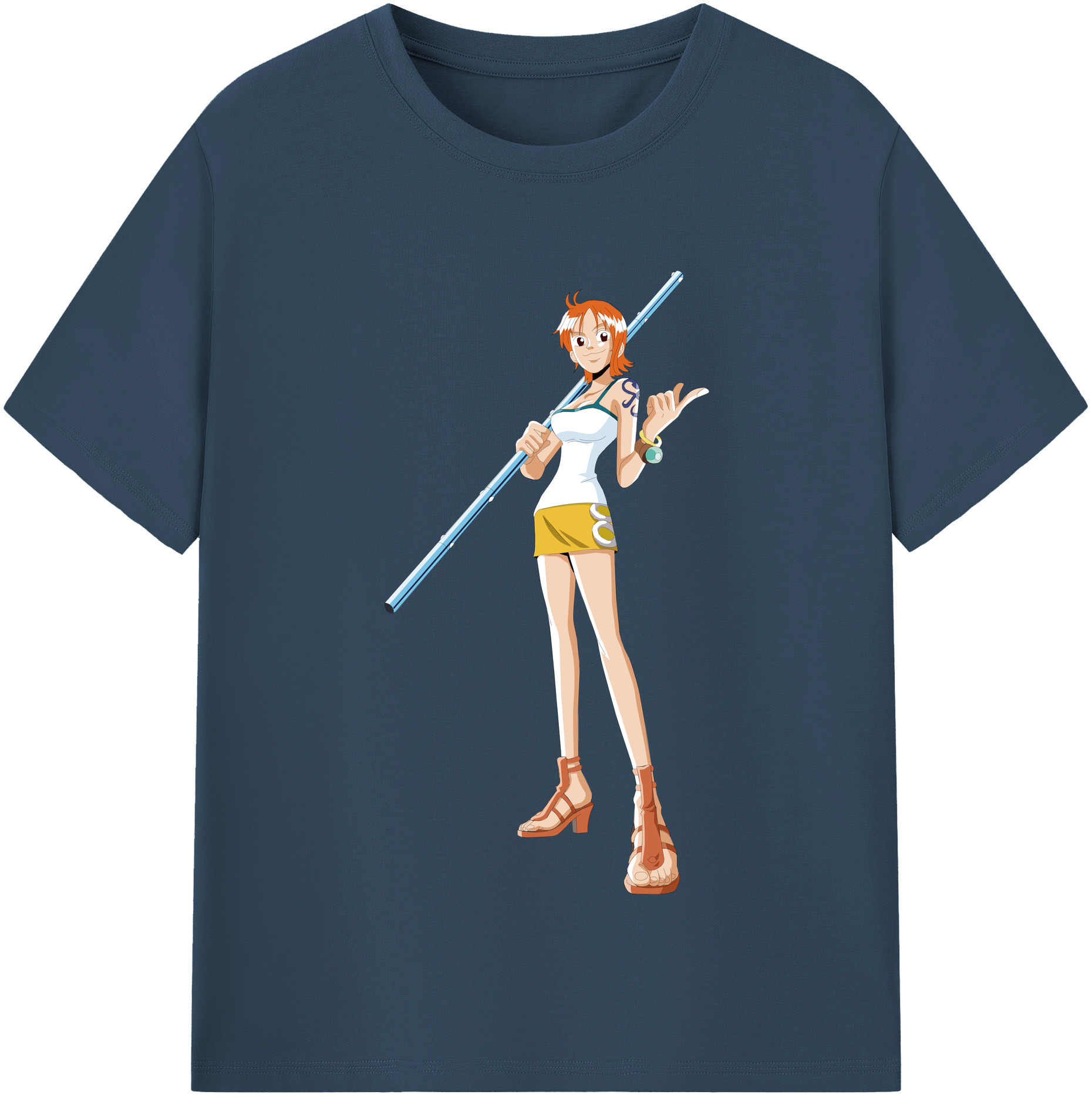 （画像用） ワンピース ナミ ONE PIECE Nami レディースカジュアルプリントTシャツ（綿100％）