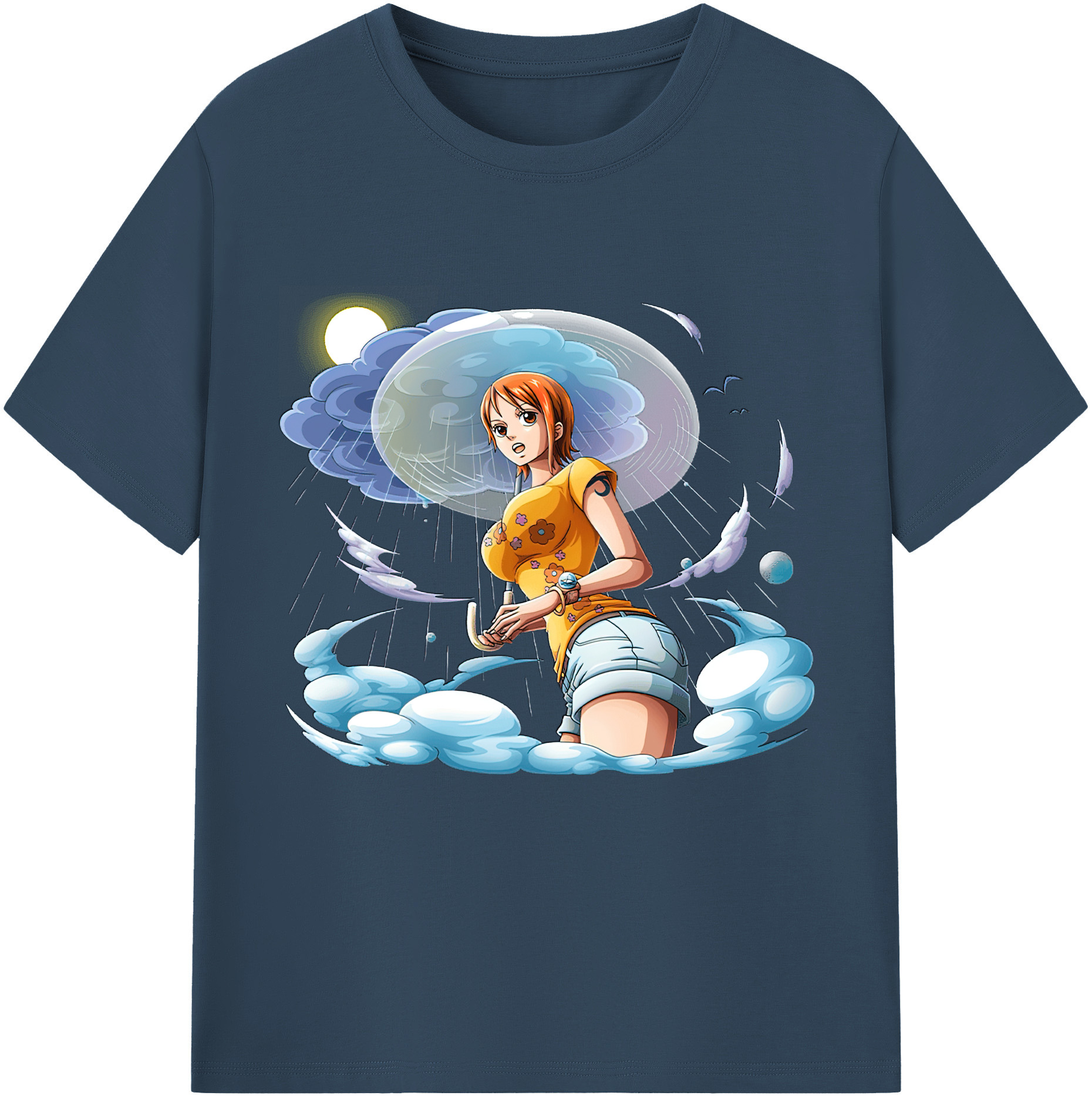 （画像用） ワンピース ナミ ONE PIECE Nami レディースカジュアルプリントTシャツ（綿100％）