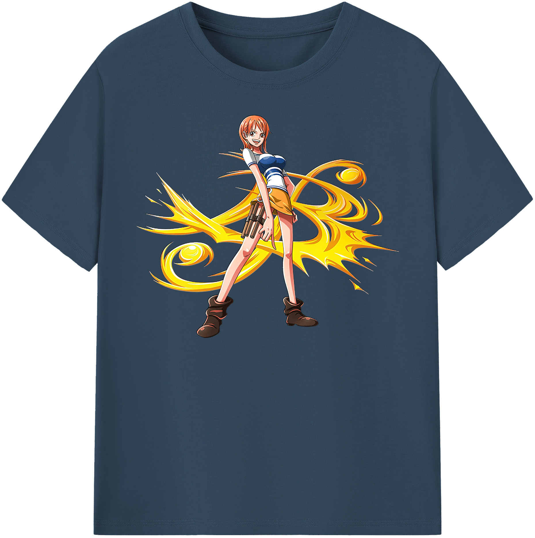 （画像用） ワンピース ナミ ONE PIECE Nami レディースカジュアルプリントTシャツ（綿100％）