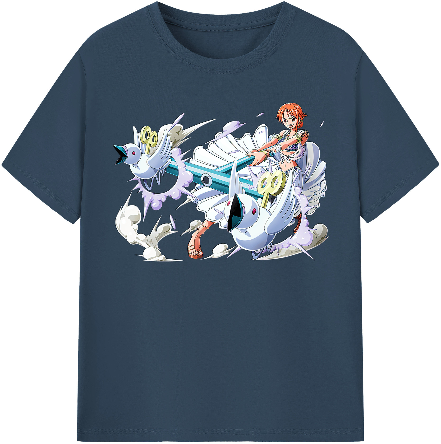 （画像用） ワンピース ナミ ONE PIECE Nami レディースカジュアルプリントTシャツ（綿100％）