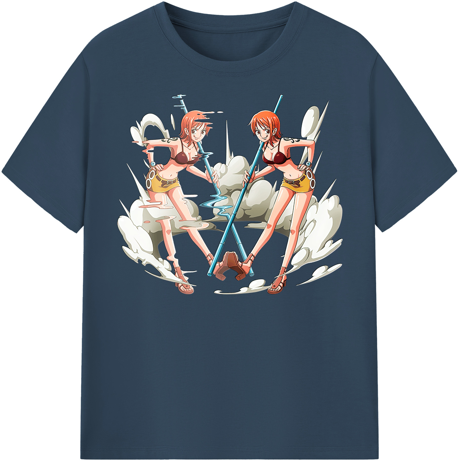 （画像用） ワンピース ナミ ONE PIECE Nami レディースカジュアルプリントTシャツ（綿100％）