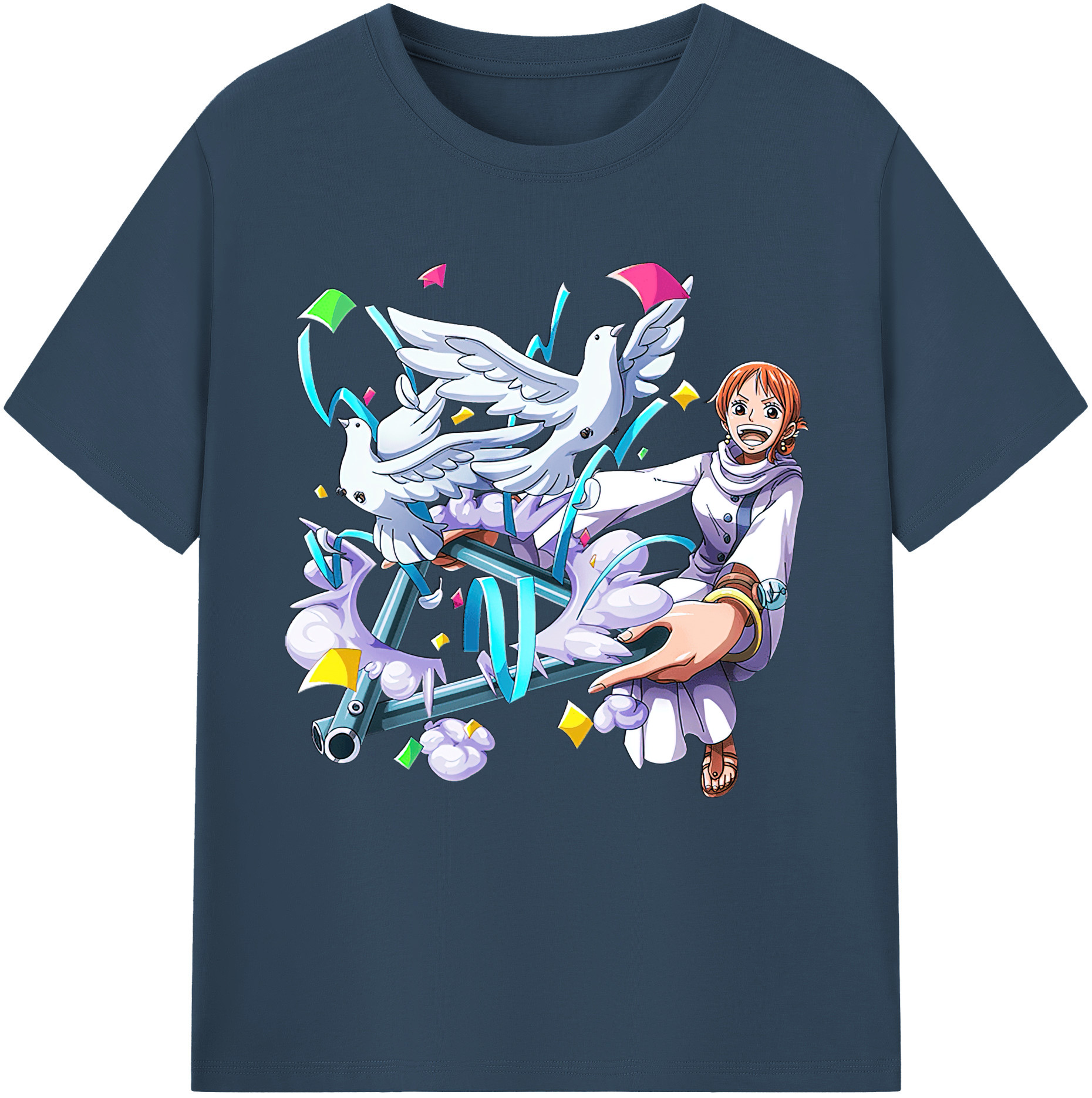 （画像用） ワンピース ナミ ONE PIECE Nami レディースカジュアルプリントTシャツ（綿100％）