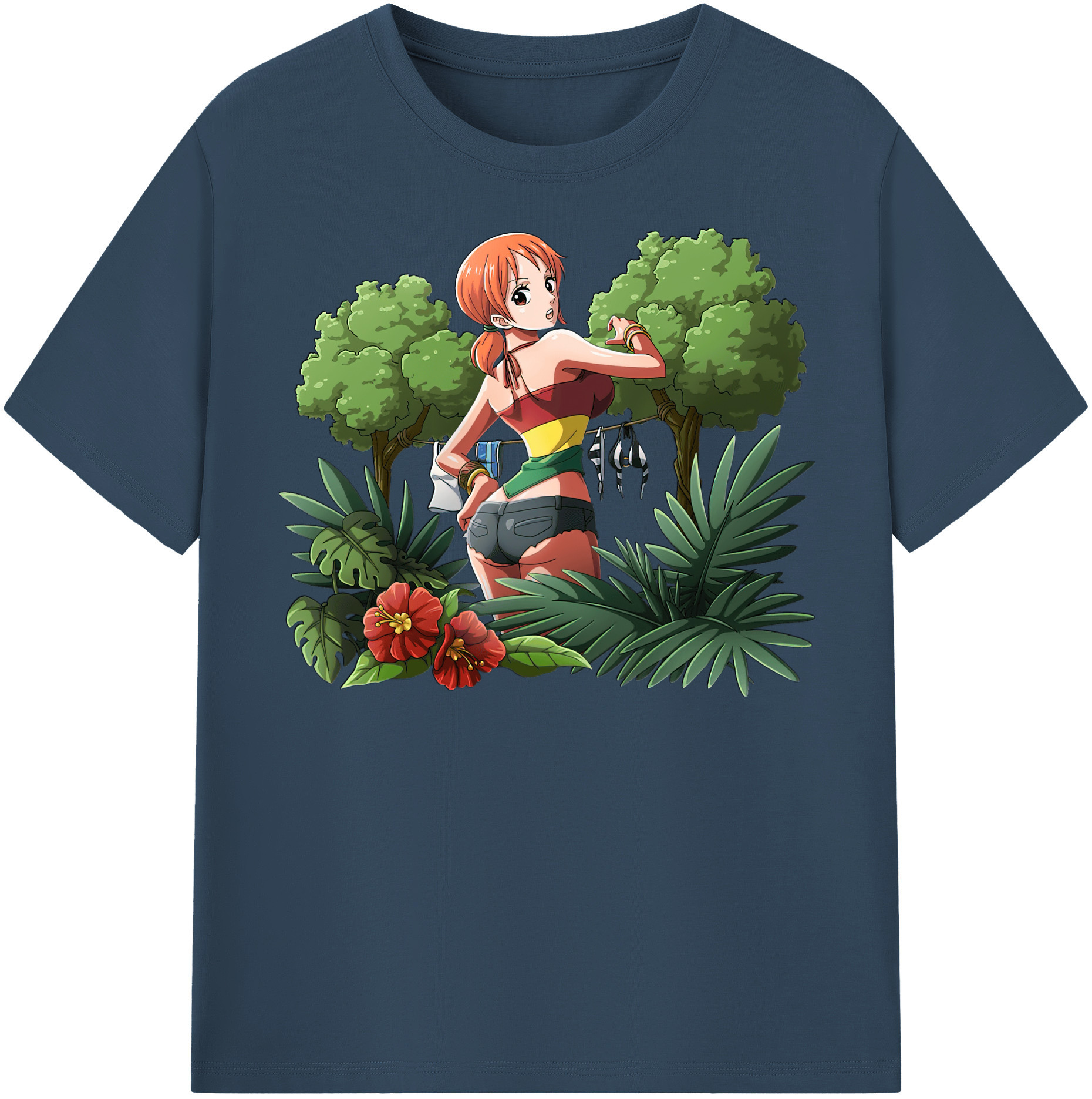 （画像用） ワンピース ナミ ONE PIECE Nami レディースカジュアルプリントTシャツ（綿100％）