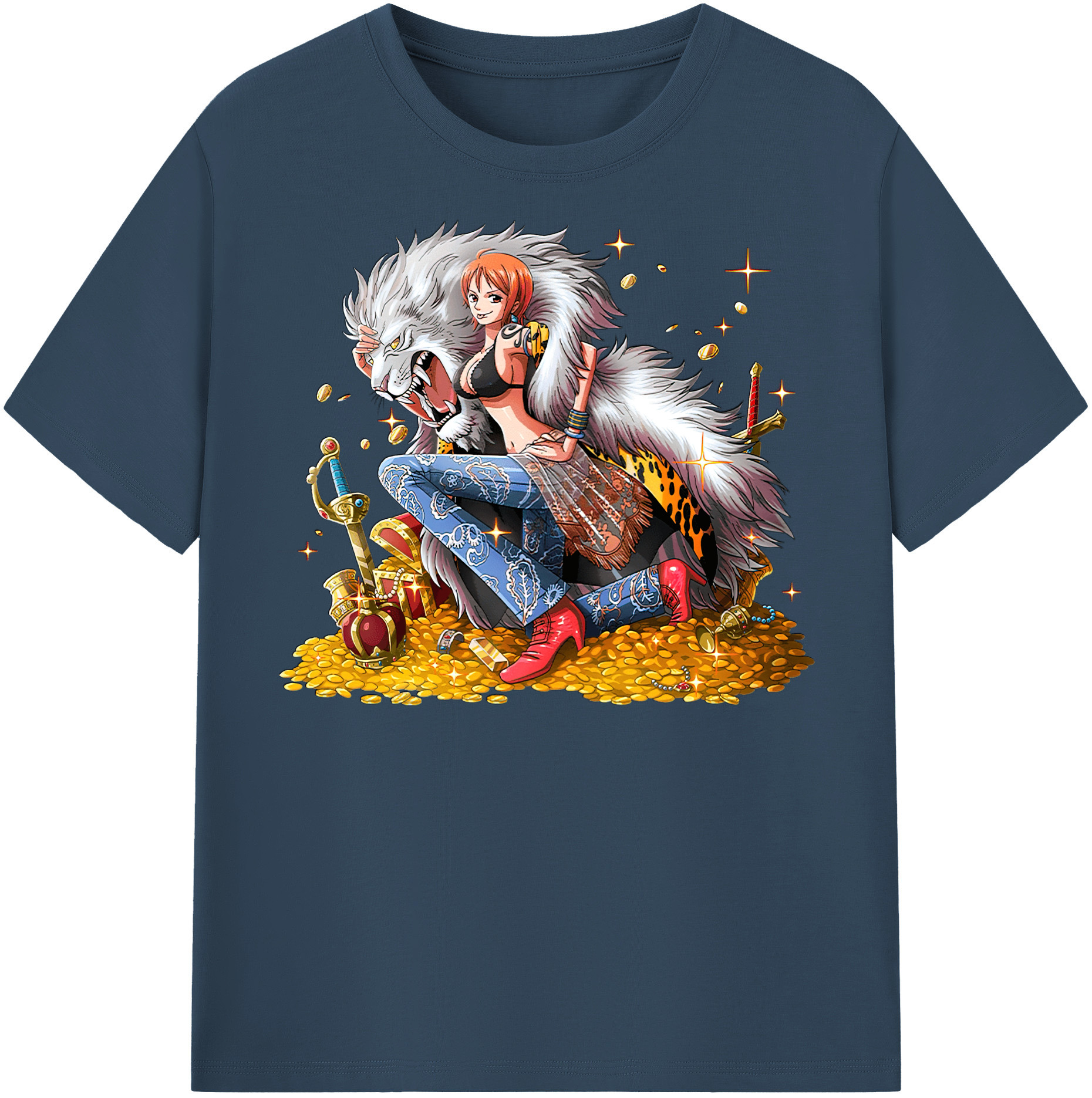 （画像用） ワンピース ナミ ONE PIECE Nami レディースカジュアルプリントTシャツ（綿100％）