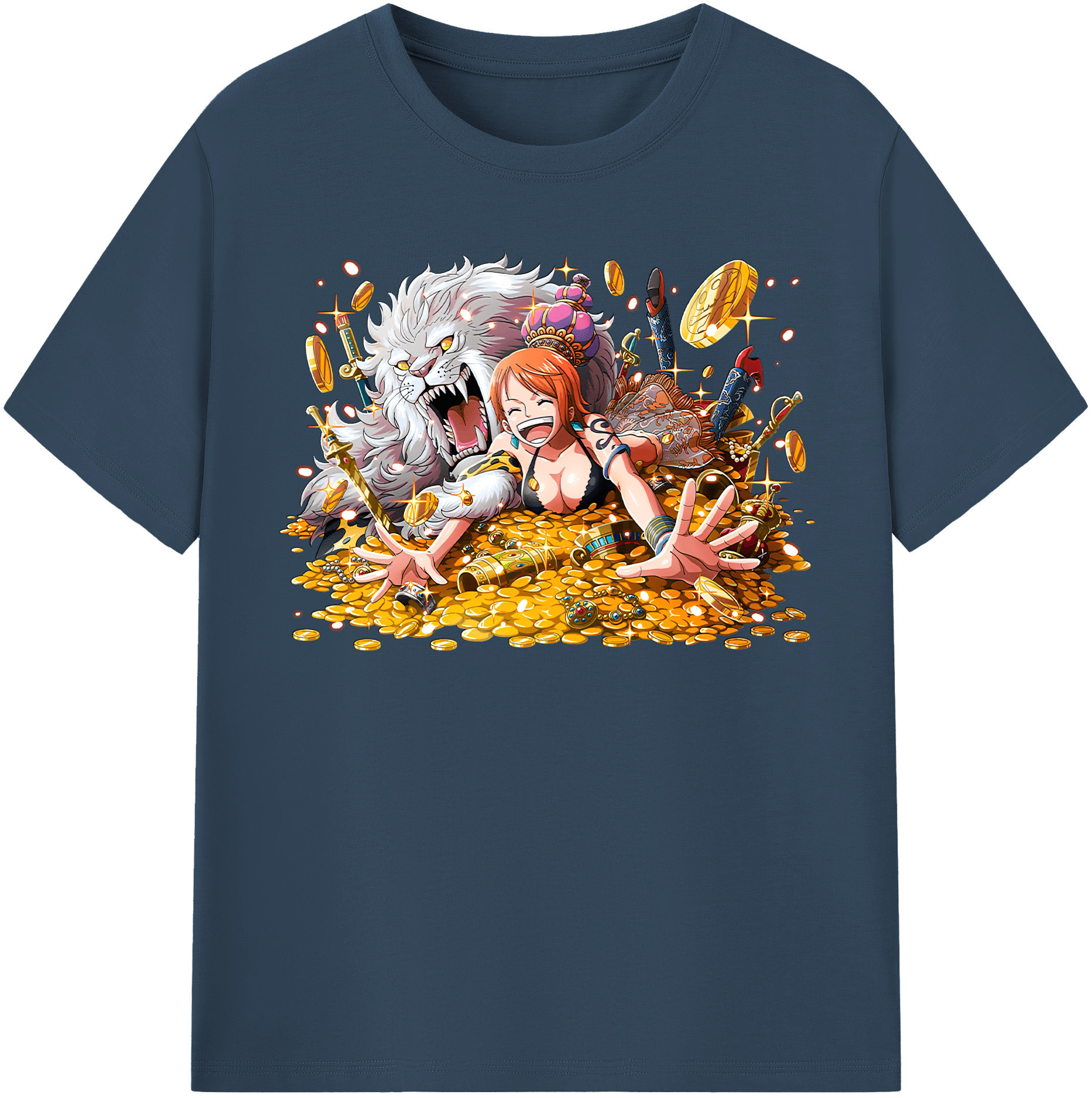 （画像用） ワンピース ナミ ONE PIECE Nami レディースカジュアルプリントTシャツ（綿100％）