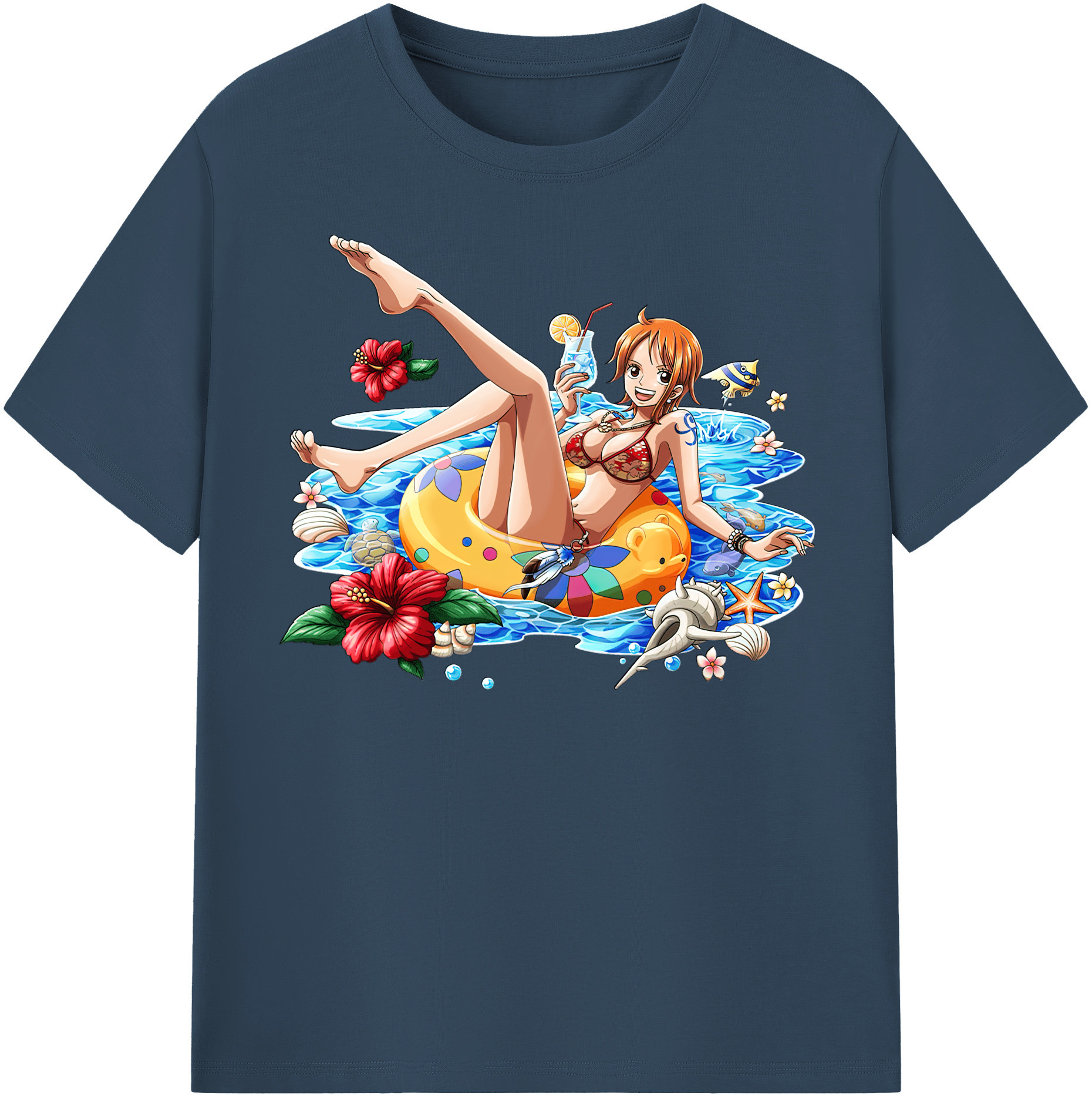 （画像用） ワンピース ナミ ONE PIECE Nami レディースカジュアルプリントTシャツ（綿100％）