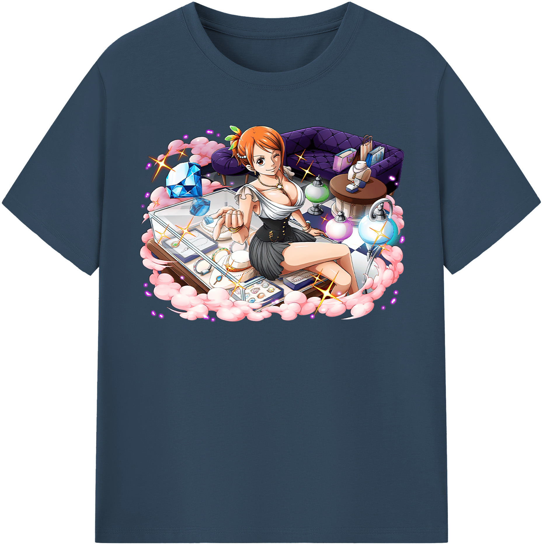 （画像用） ワンピース ナミ ONE PIECE Nami レディースカジュアルプリントTシャツ（綿100％）