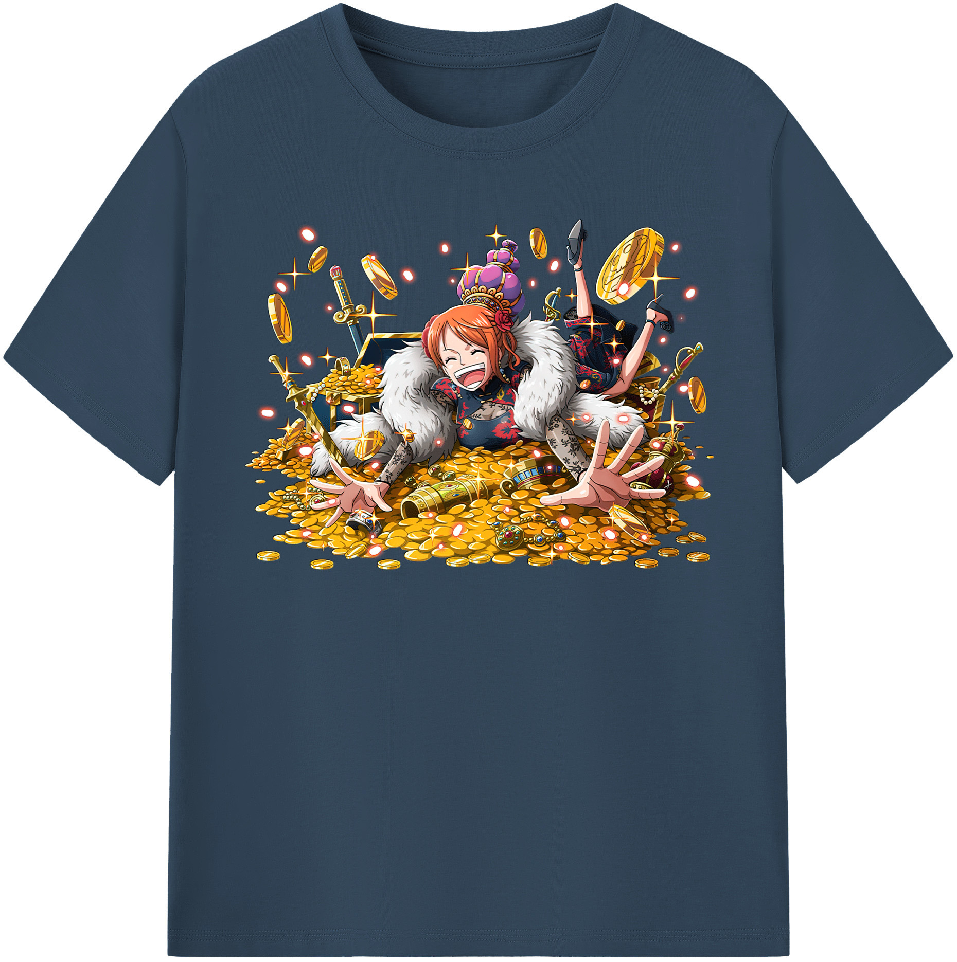 （画像用） ワンピース ナミ ONE PIECE Nami レディースカジュアルプリントTシャツ（綿100％）