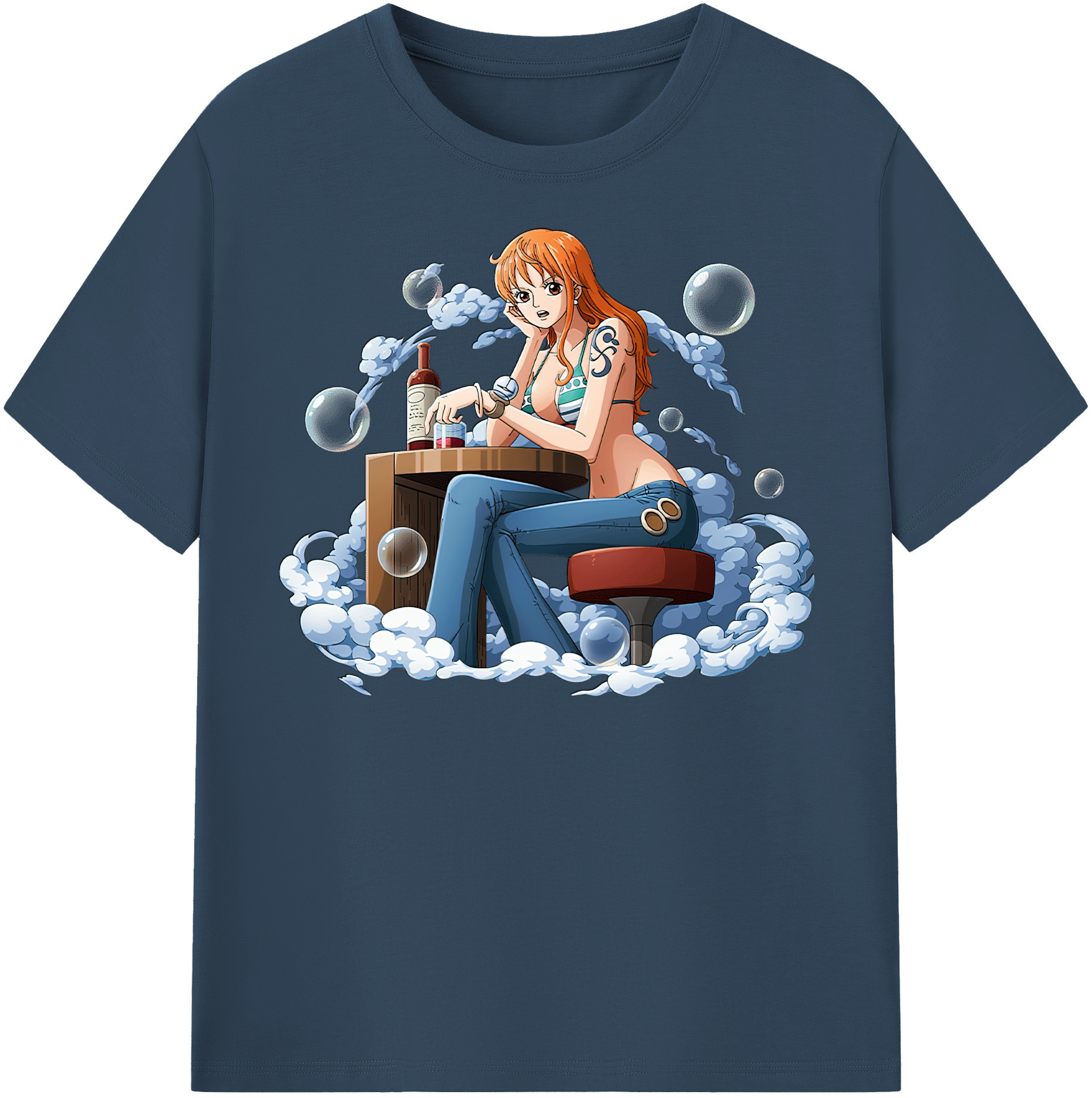（画像用） ワンピース ナミ ONE PIECE Nami レディースカジュアルプリントTシャツ（綿100％）