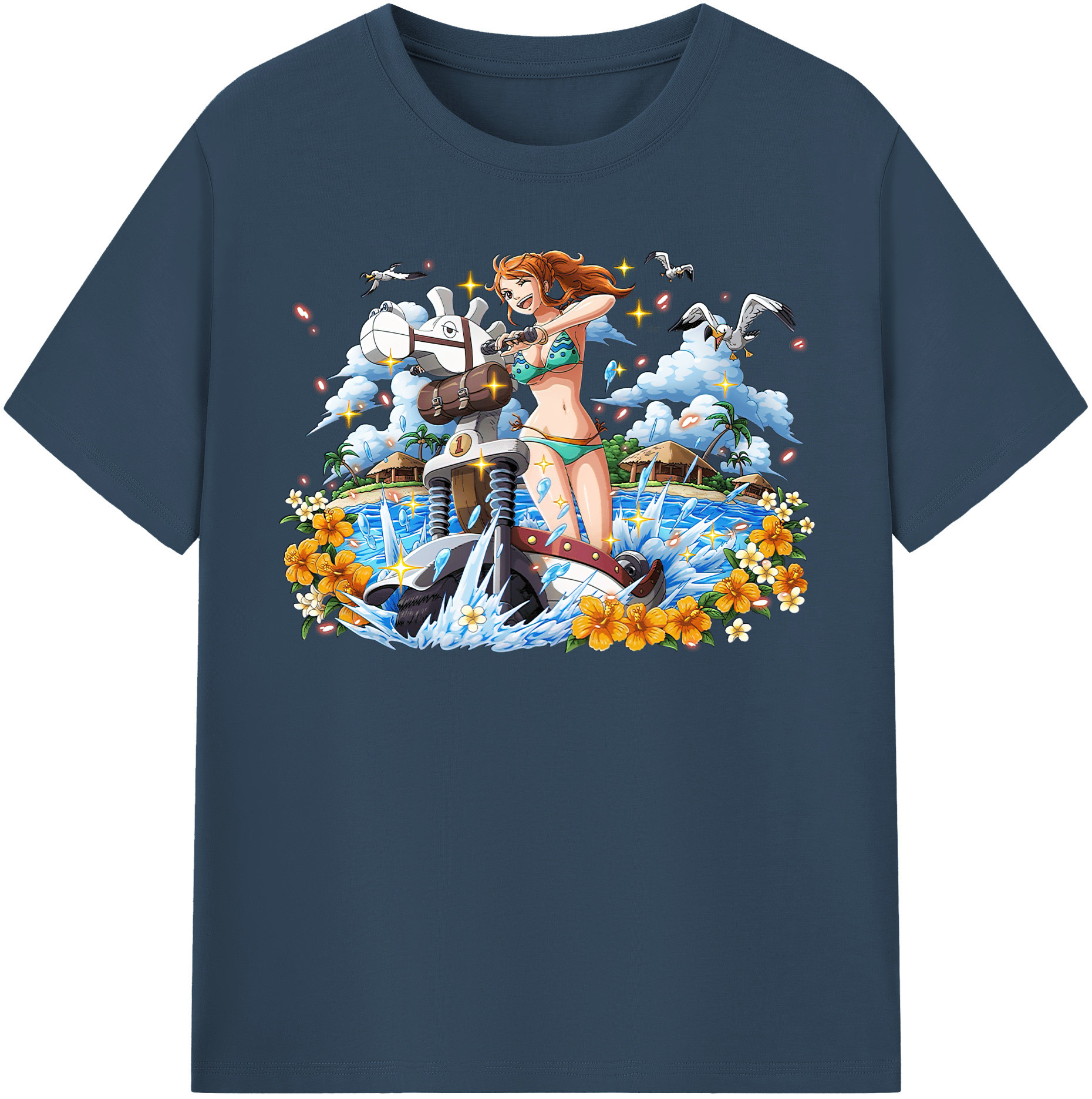 （画像用） ワンピース ナミ ONE PIECE Nami レディースカジュアルプリントTシャツ（綿100％）