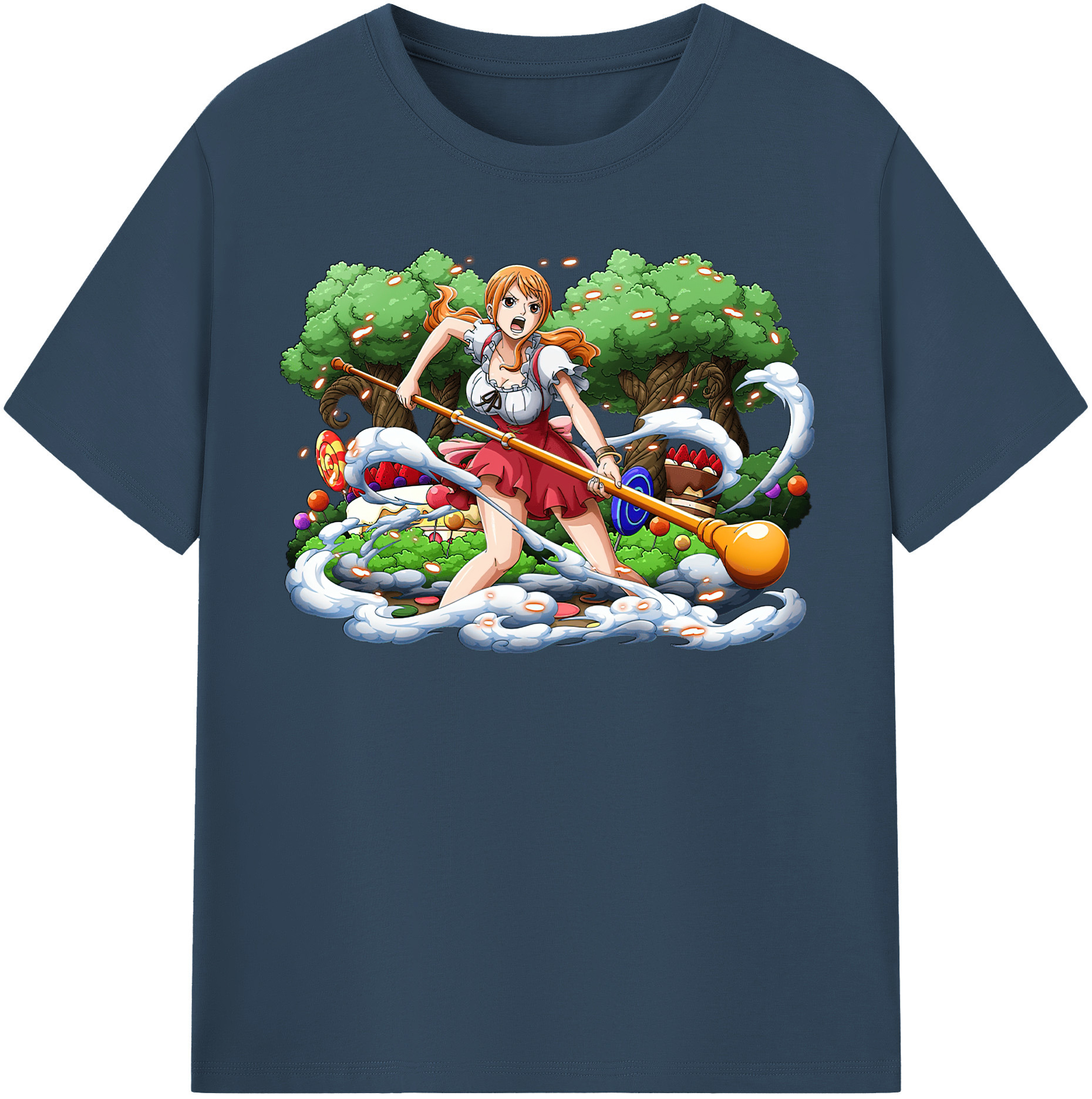 （画像用） ワンピース ナミ ONE PIECE Nami レディースカジュアルプリントTシャツ（綿100％）