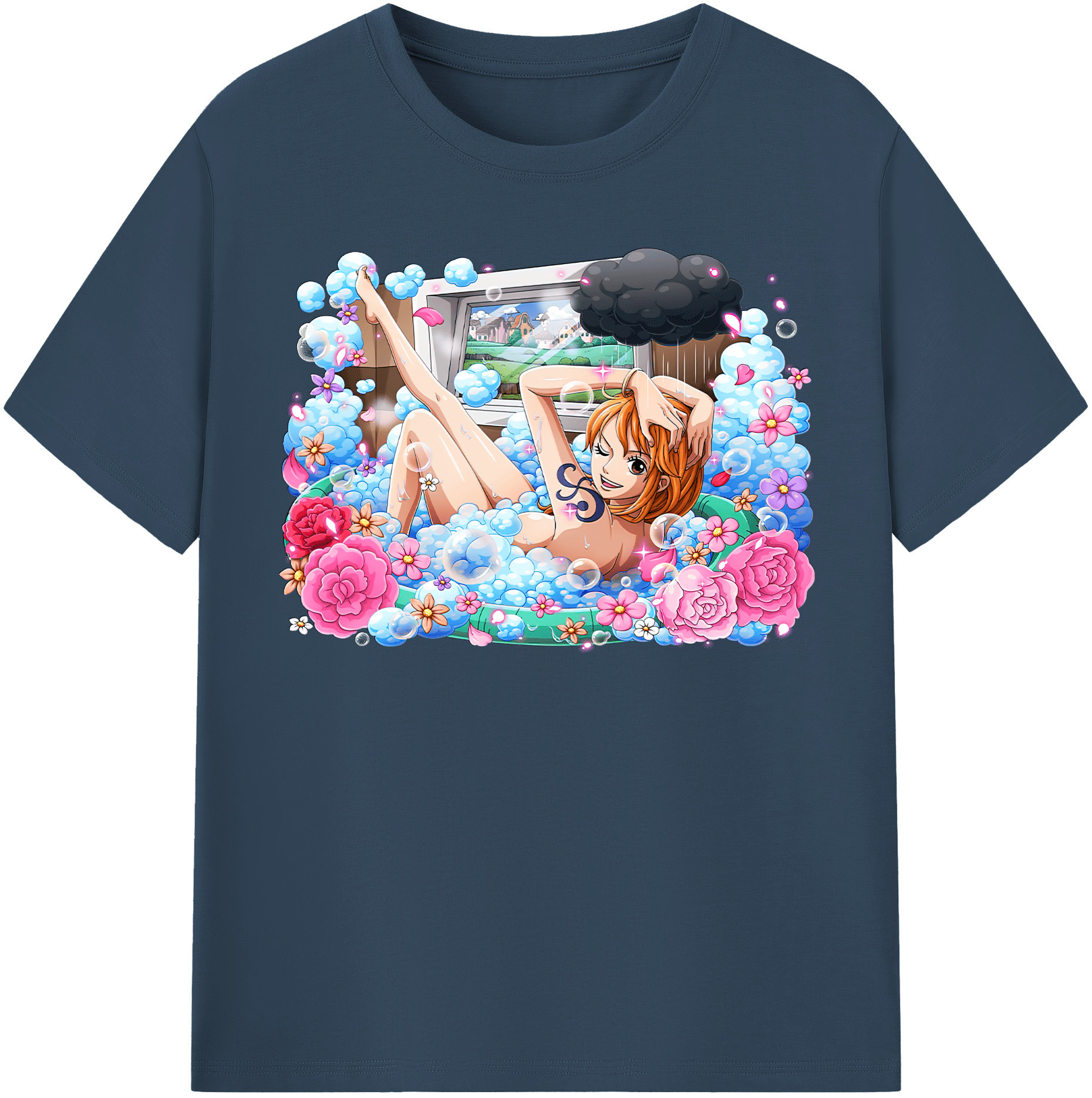（画像用） ワンピース ナミ ONE PIECE Nami レディースカジュアルプリントTシャツ（綿100％）