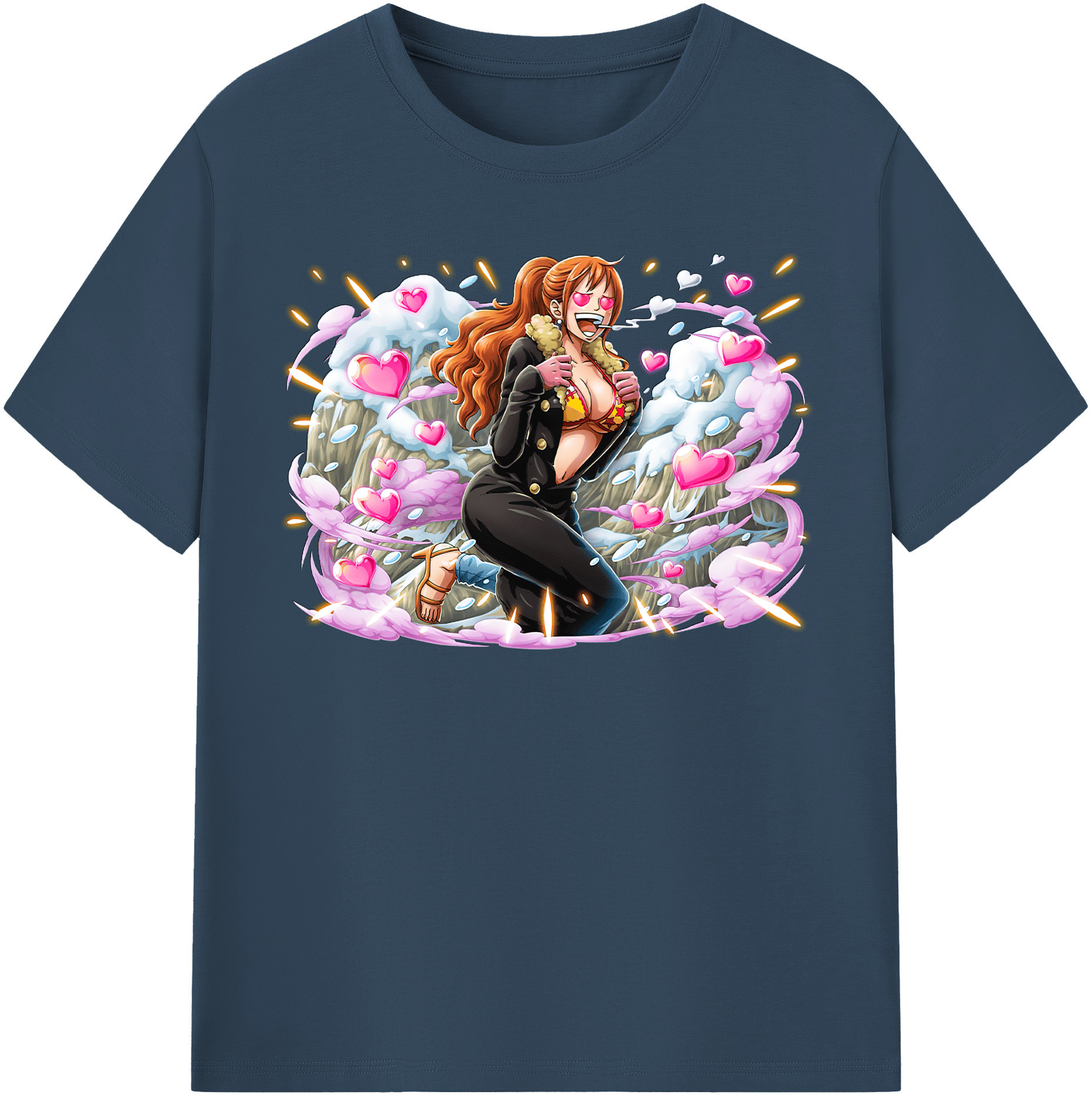 （画像用） ワンピース ナミ ONE PIECE Nami レディースカジュアルプリントTシャツ（綿100％）