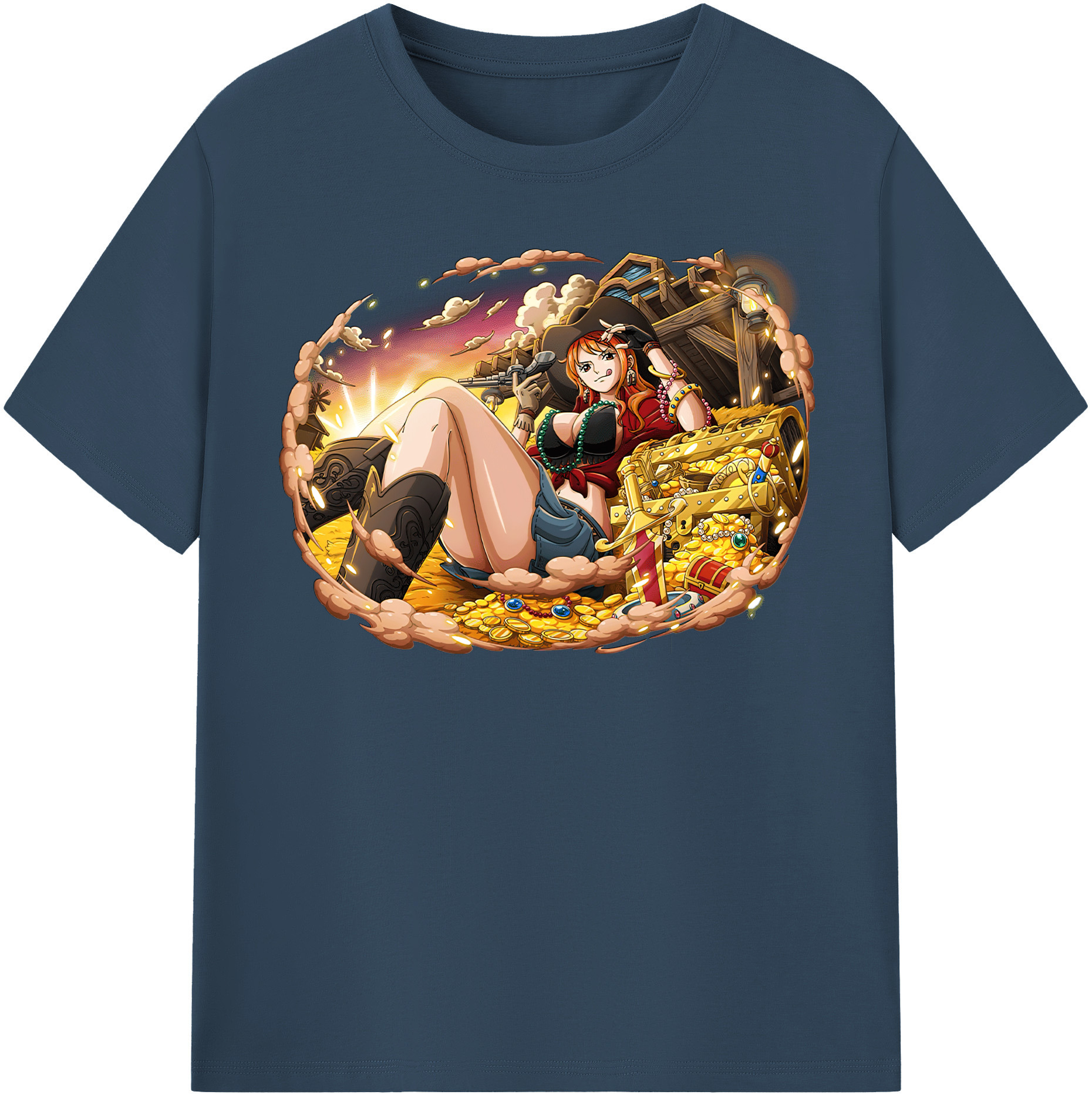 （画像用） ワンピース ナミ ONE PIECE Nami レディースカジュアルプリントTシャツ（綿100％）