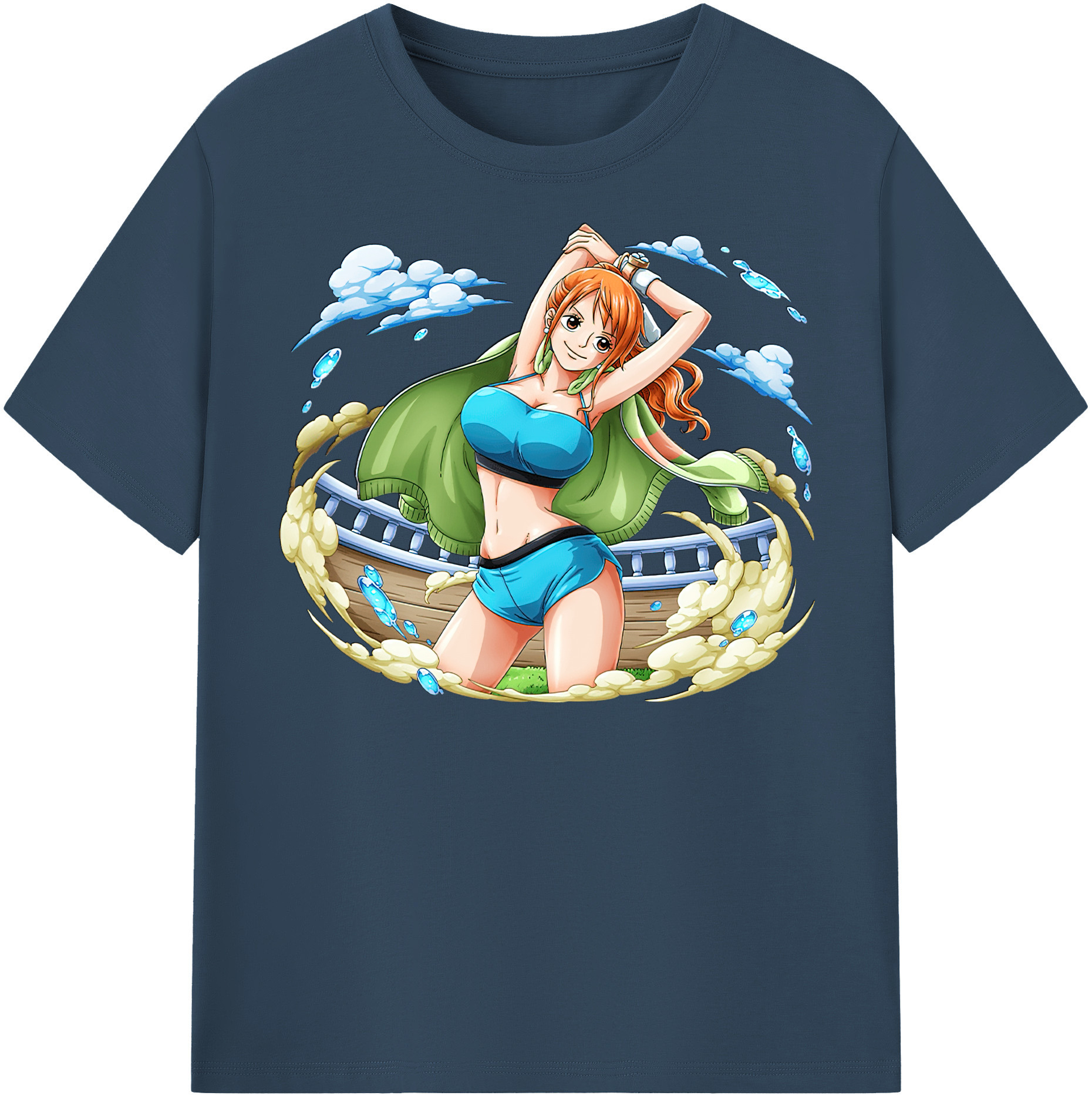 （画像用） ワンピース ナミ ONE PIECE Nami レディースカジュアルプリントTシャツ（綿100％）