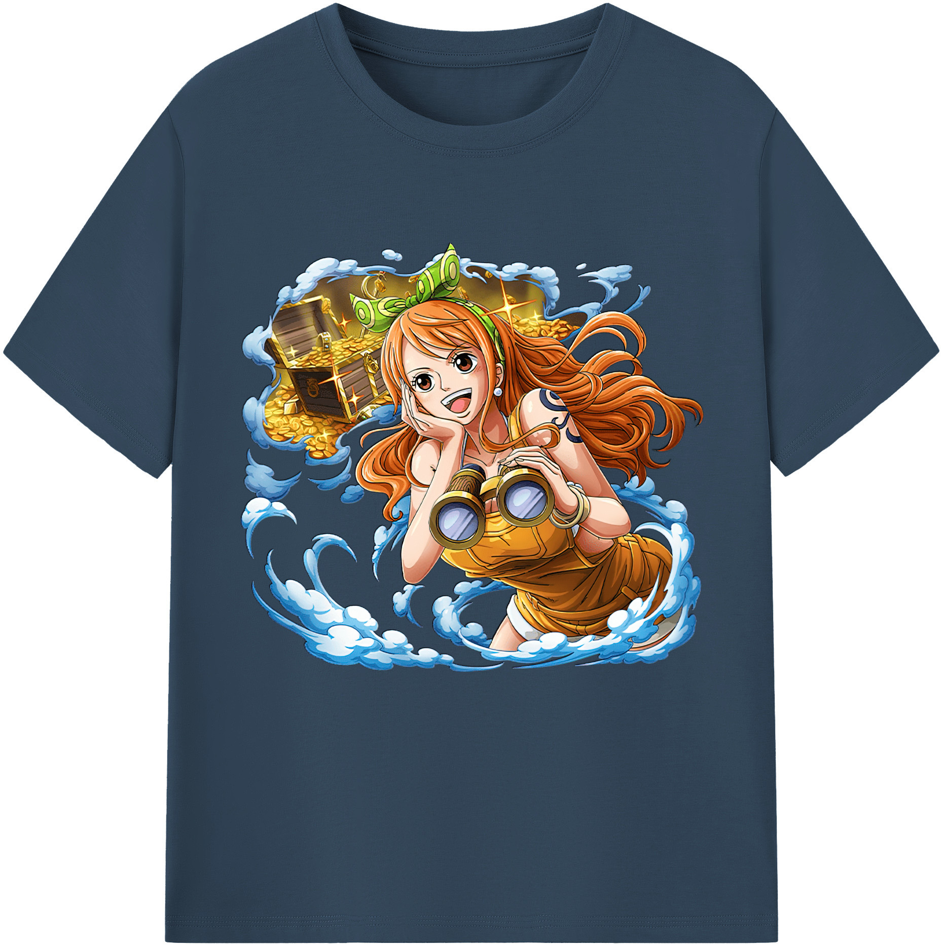 （画像用） ワンピース ナミ ONE PIECE Nami レディースカジュアルプリントTシャツ（綿100％）