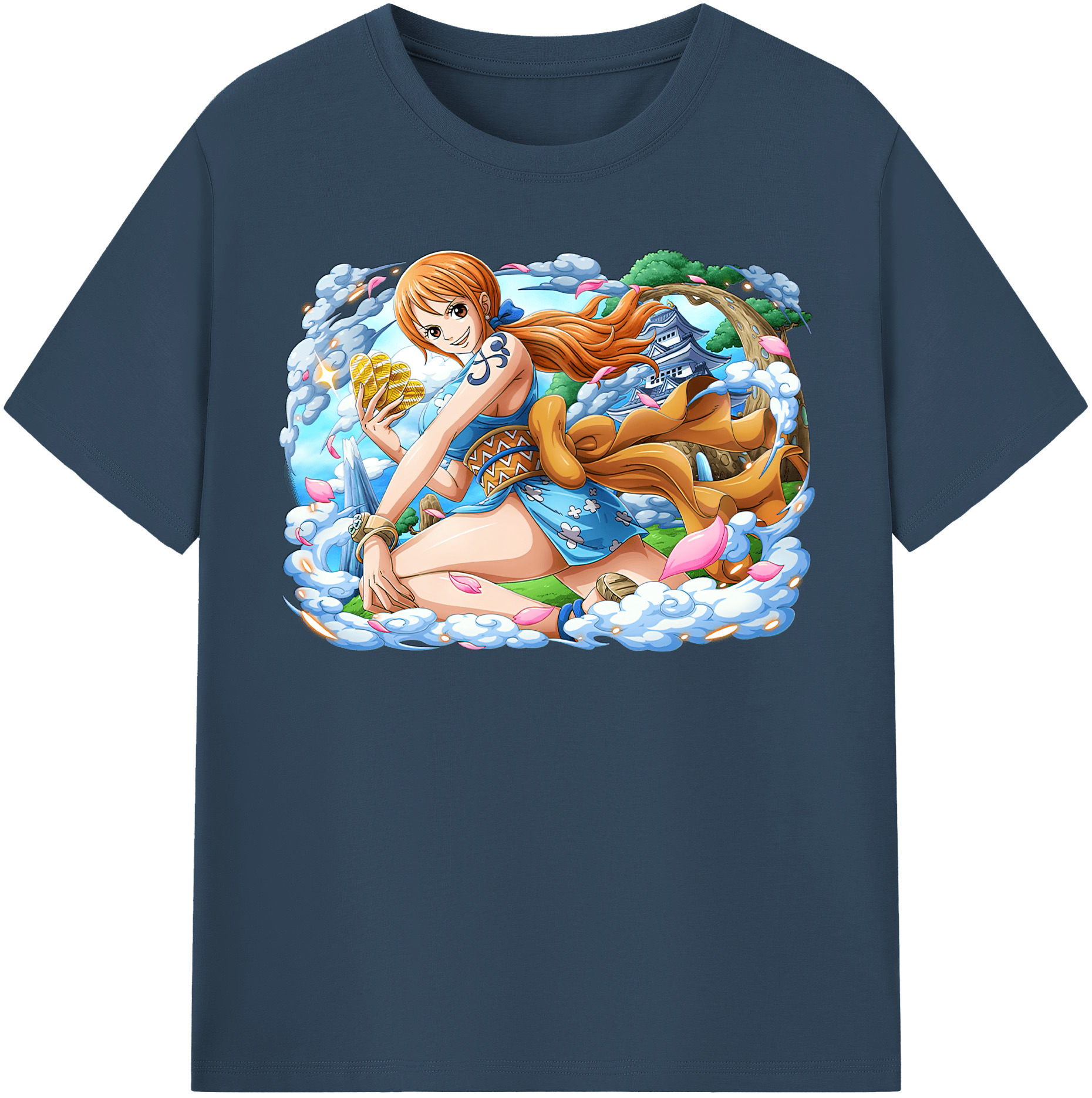 （画像用） ワンピース ナミ ONE PIECE Nami レディースカジュアルプリントTシャツ（綿100％）