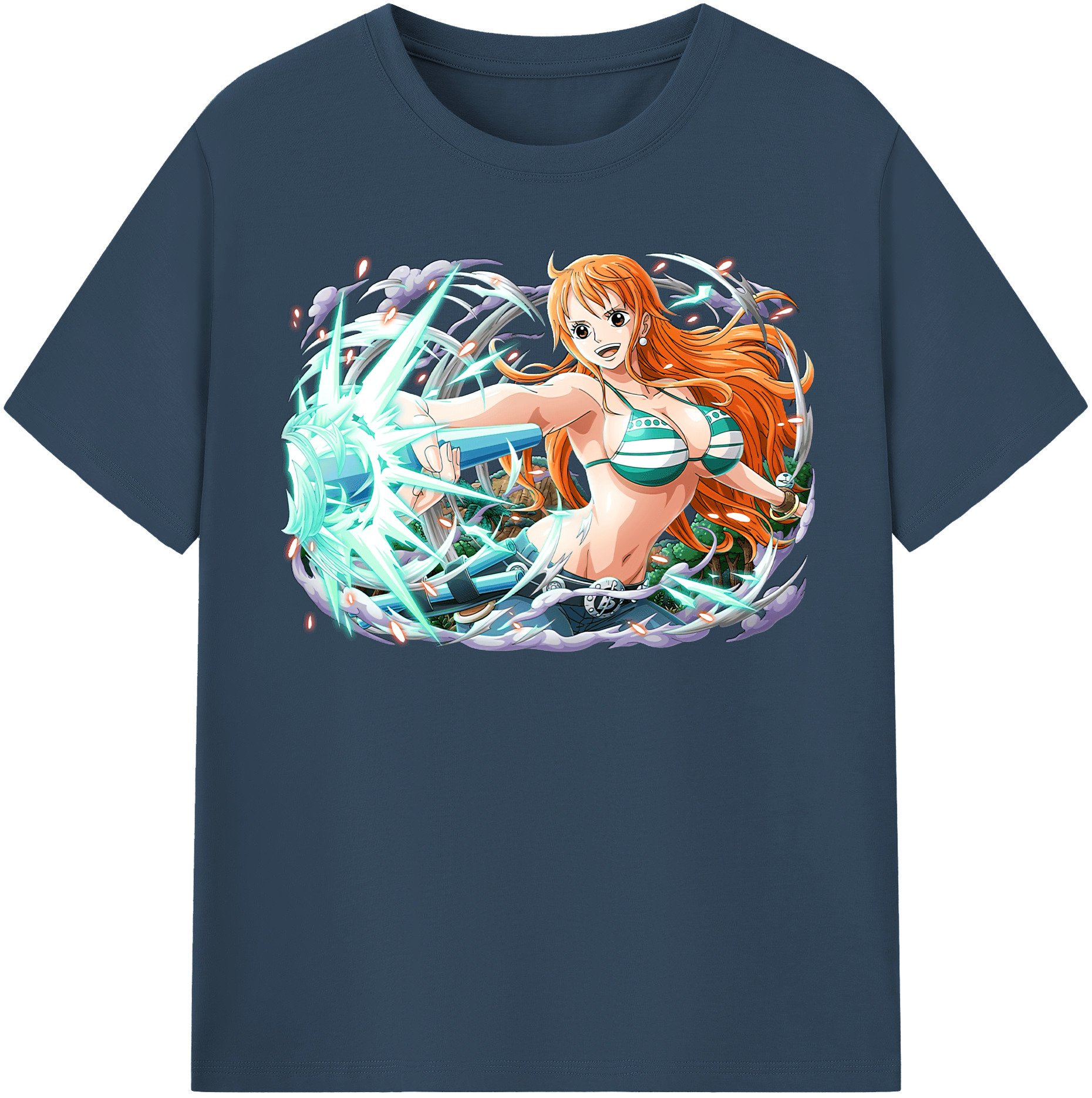 （画像用） ワンピース ナミ ONE PIECE Nami レディースカジュアルプリントTシャツ（綿100％）