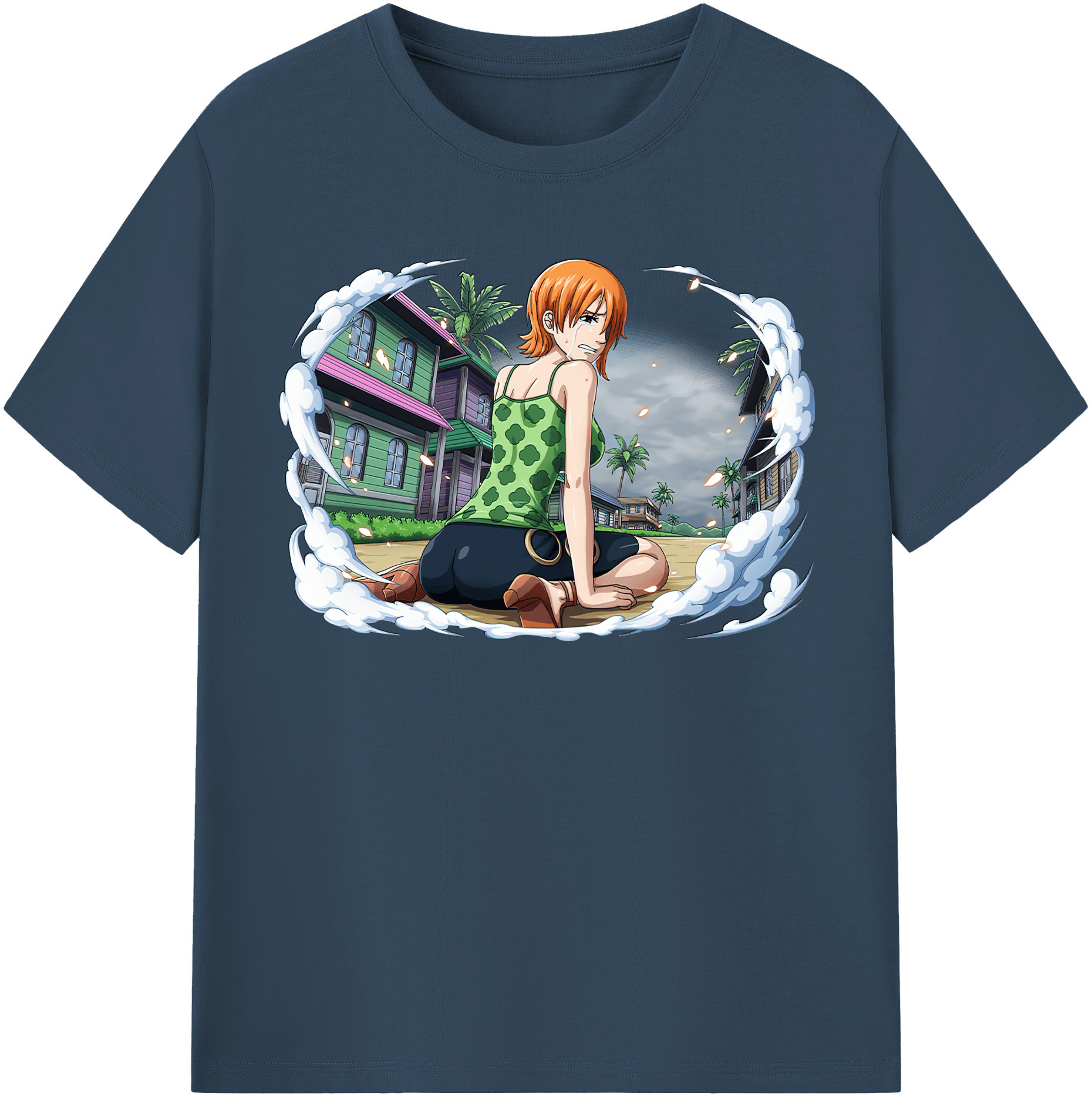 （画像用） ワンピース ナミ ONE PIECE Nami レディースカジュアルプリントTシャツ（綿100％）