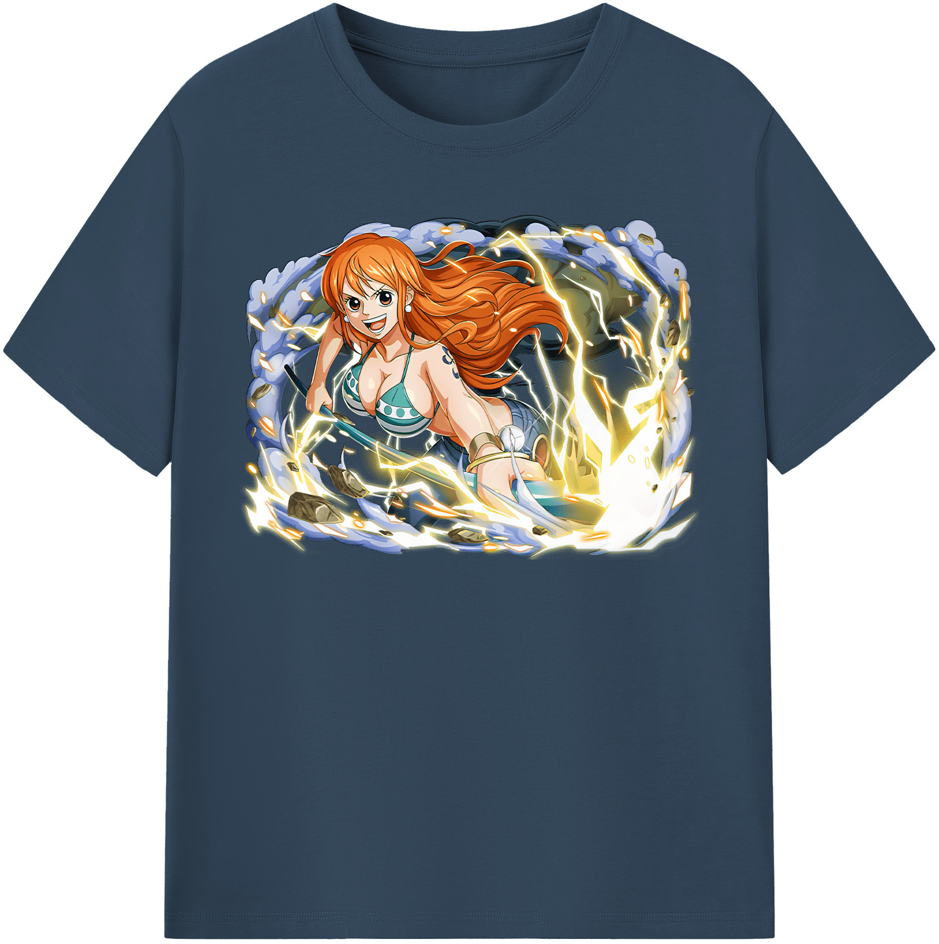 （画像用） ワンピース ナミ ONE PIECE Nami レディースカジュアルプリントTシャツ（綿100％）