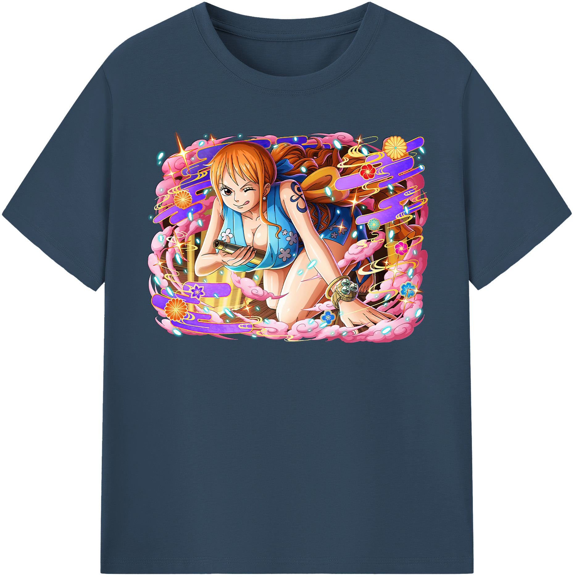 （画像用） ワンピース ナミ ONE PIECE Nami レディースカジュアルプリントTシャツ（綿100％）