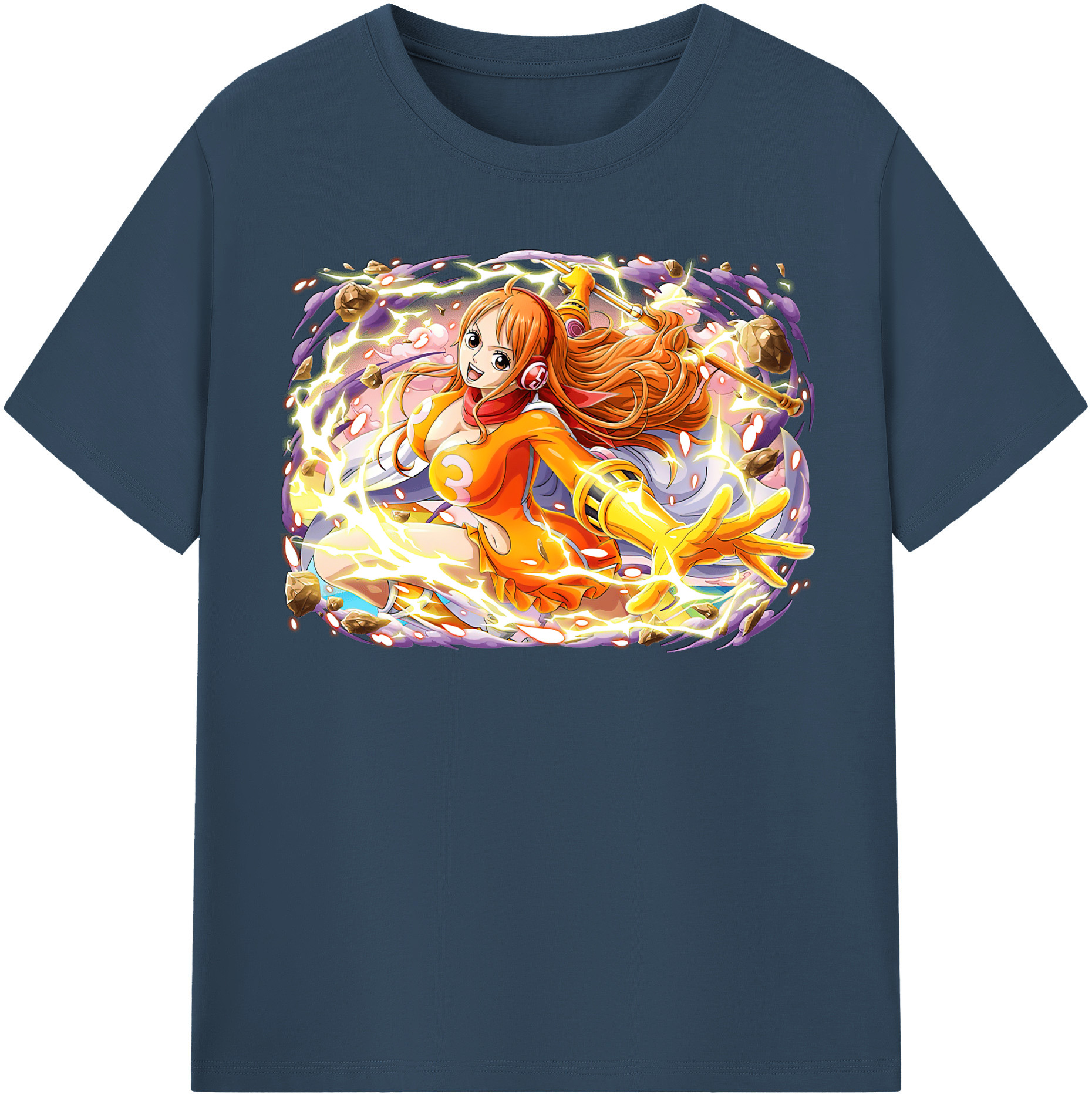 （画像用） ワンピース ナミ ONE PIECE Nami レディースカジュアルプリントTシャツ（綿100％）