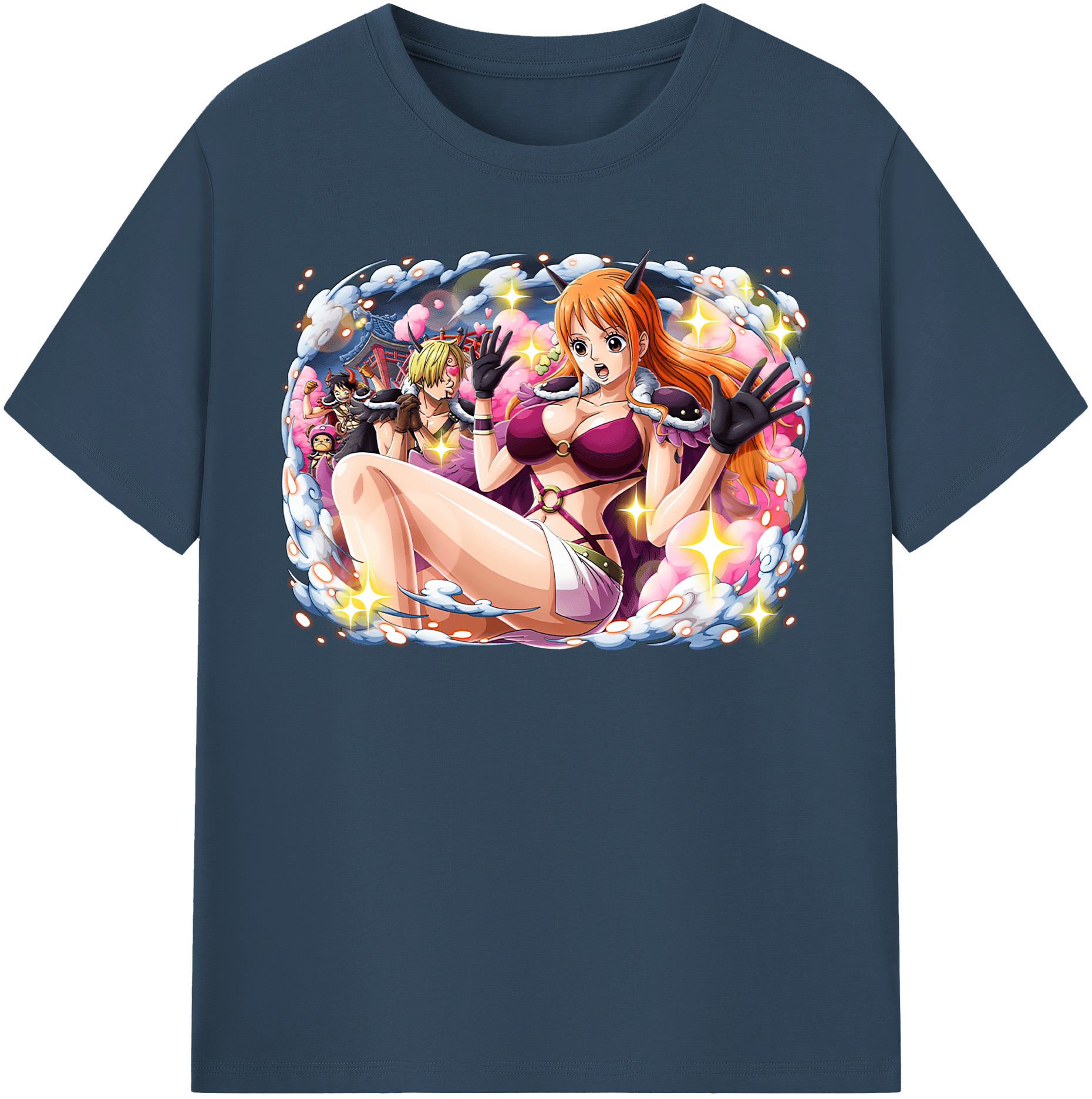 （画像用） ワンピース ナミ ONE PIECE Nami レディースカジュアルプリントTシャツ（綿100％）