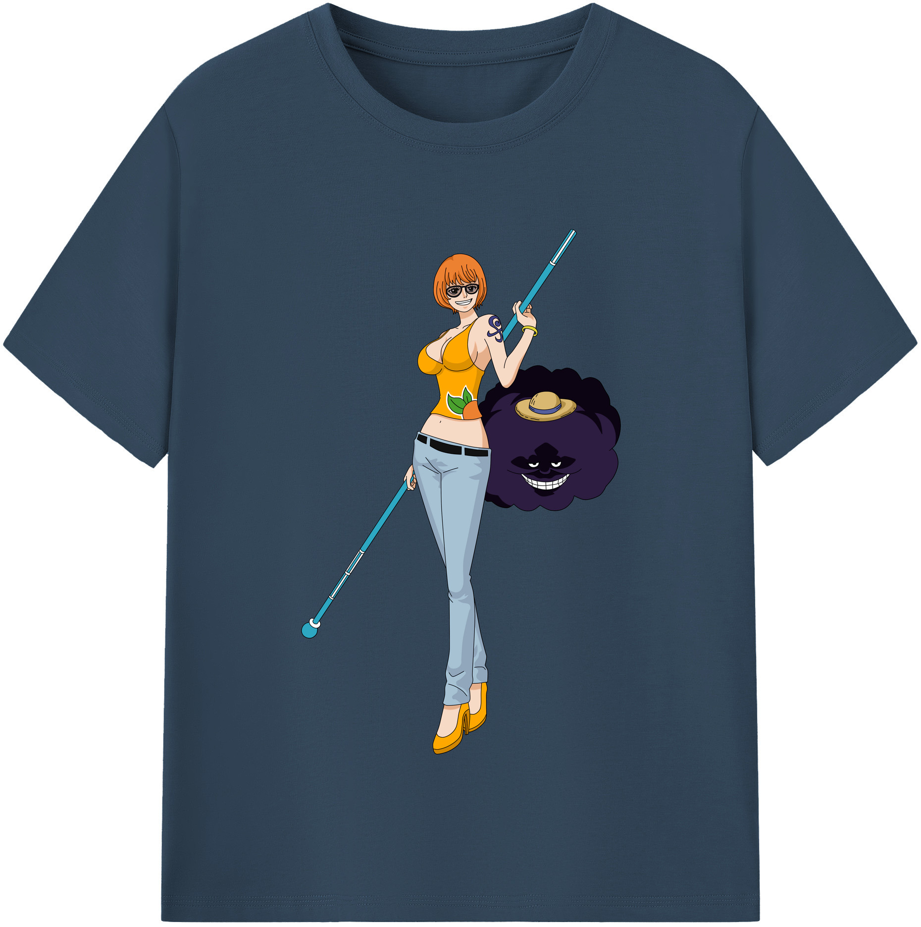 （画像用） ワンピース ナミ ONE PIECE Nami レディースカジュアルプリントTシャツ（綿100％）