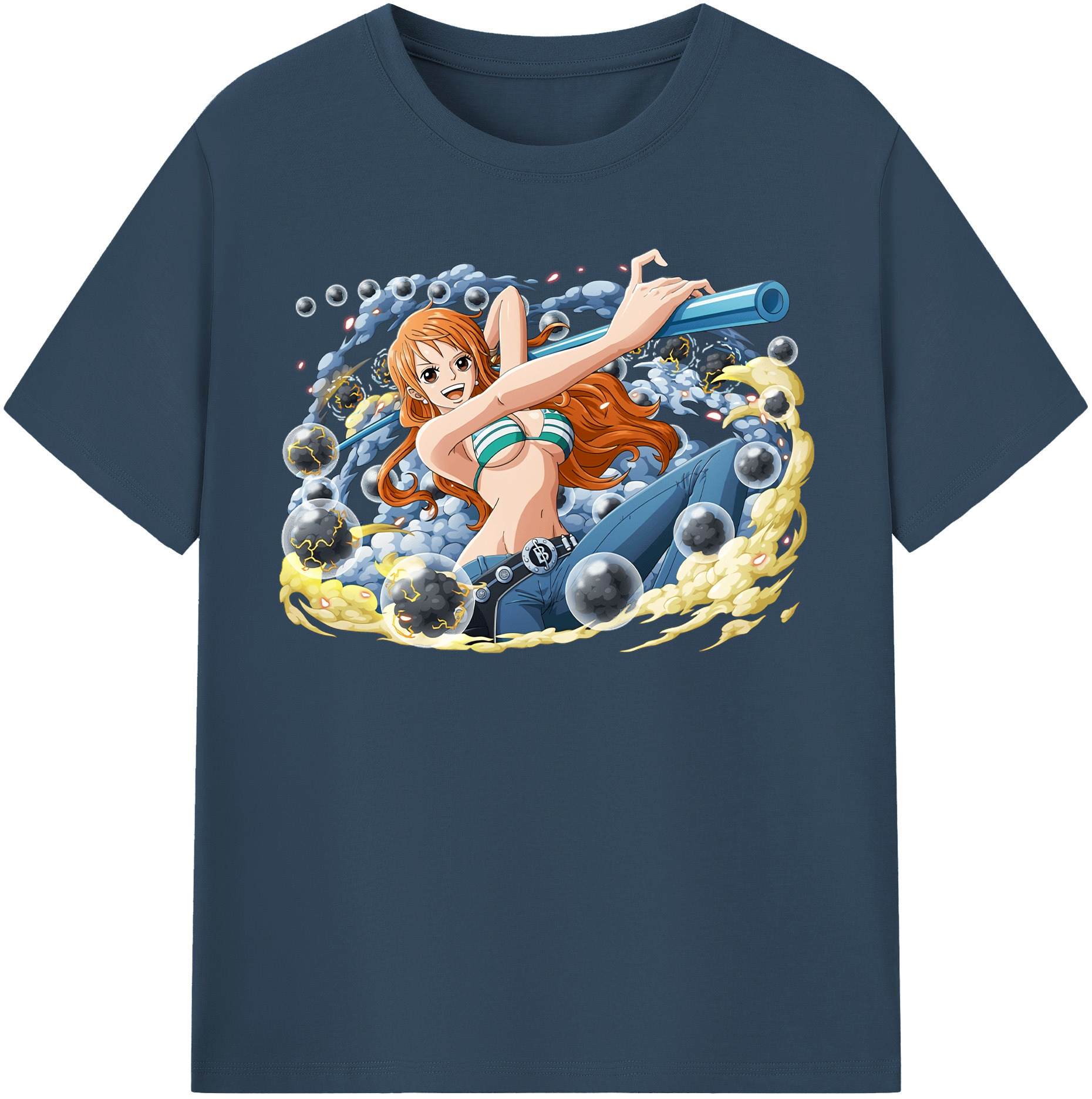 （画像用） ワンピース ナミ ONE PIECE Nami レディースカジュアルプリントTシャツ（綿100％）