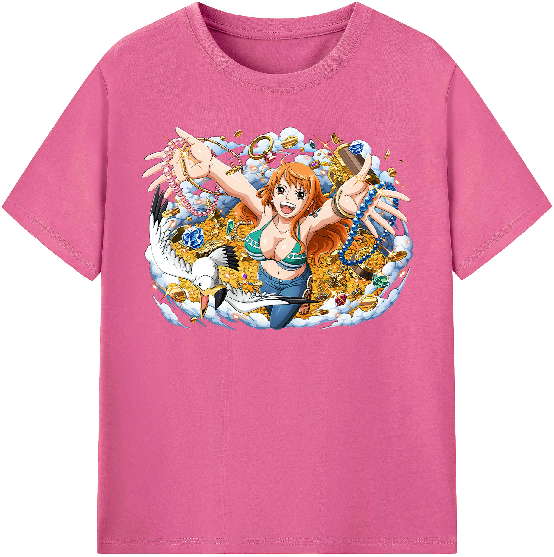 （画像用） ワンピース ナミ ONE PIECE Nami レディースカジュアルプリントTシャツ（綿100％）