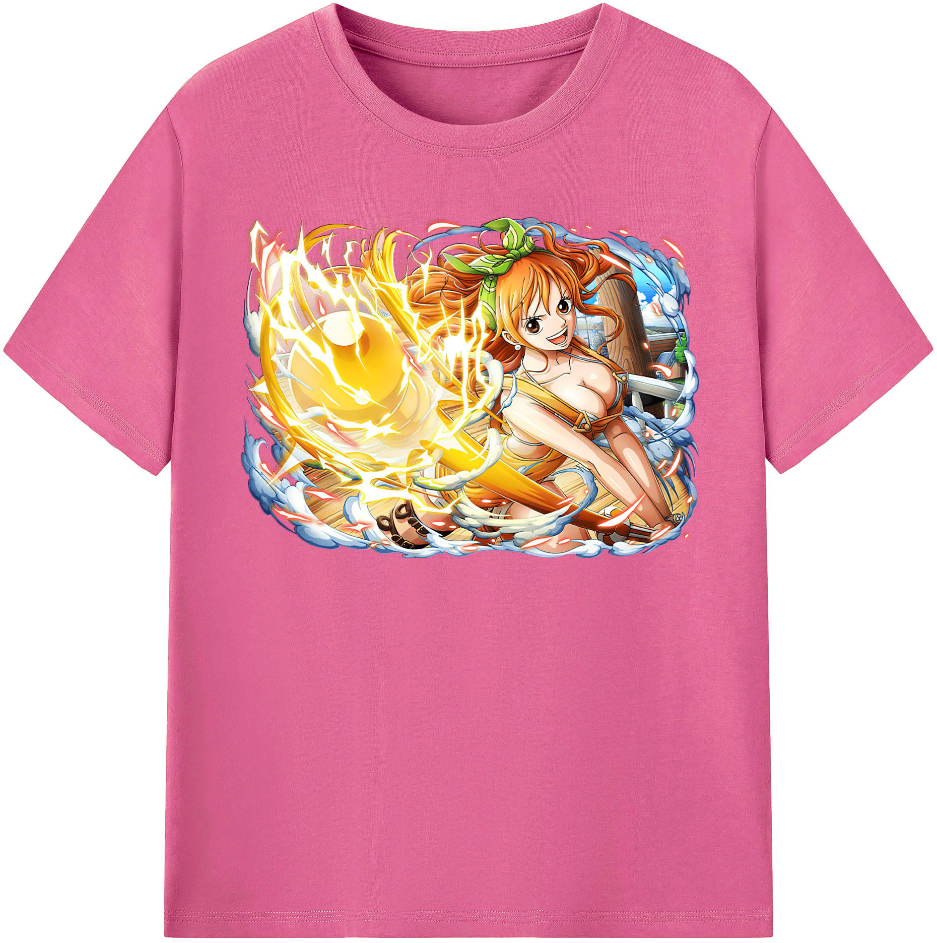 （画像用） ワンピース ナミ ONE PIECE Nami レディースカジュアルプリントTシャツ（綿100％）