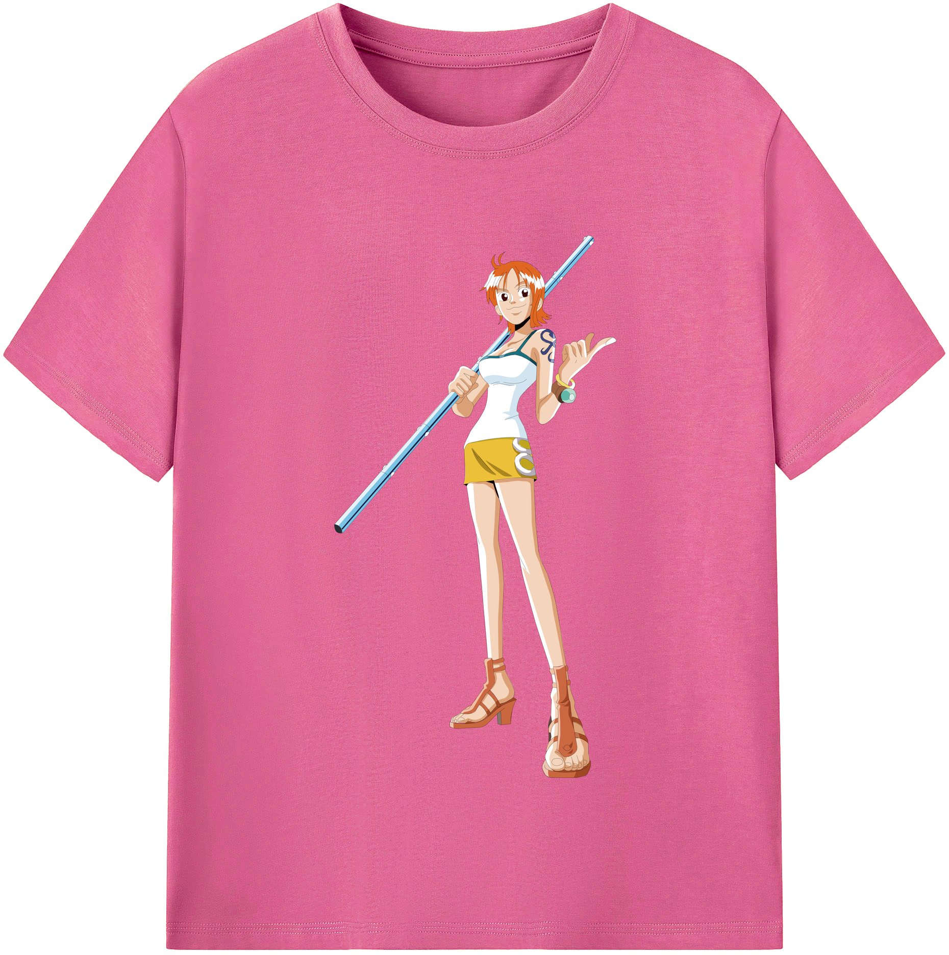 （画像用） ワンピース ナミ ONE PIECE Nami レディースカジュアルプリントTシャツ（綿100％）