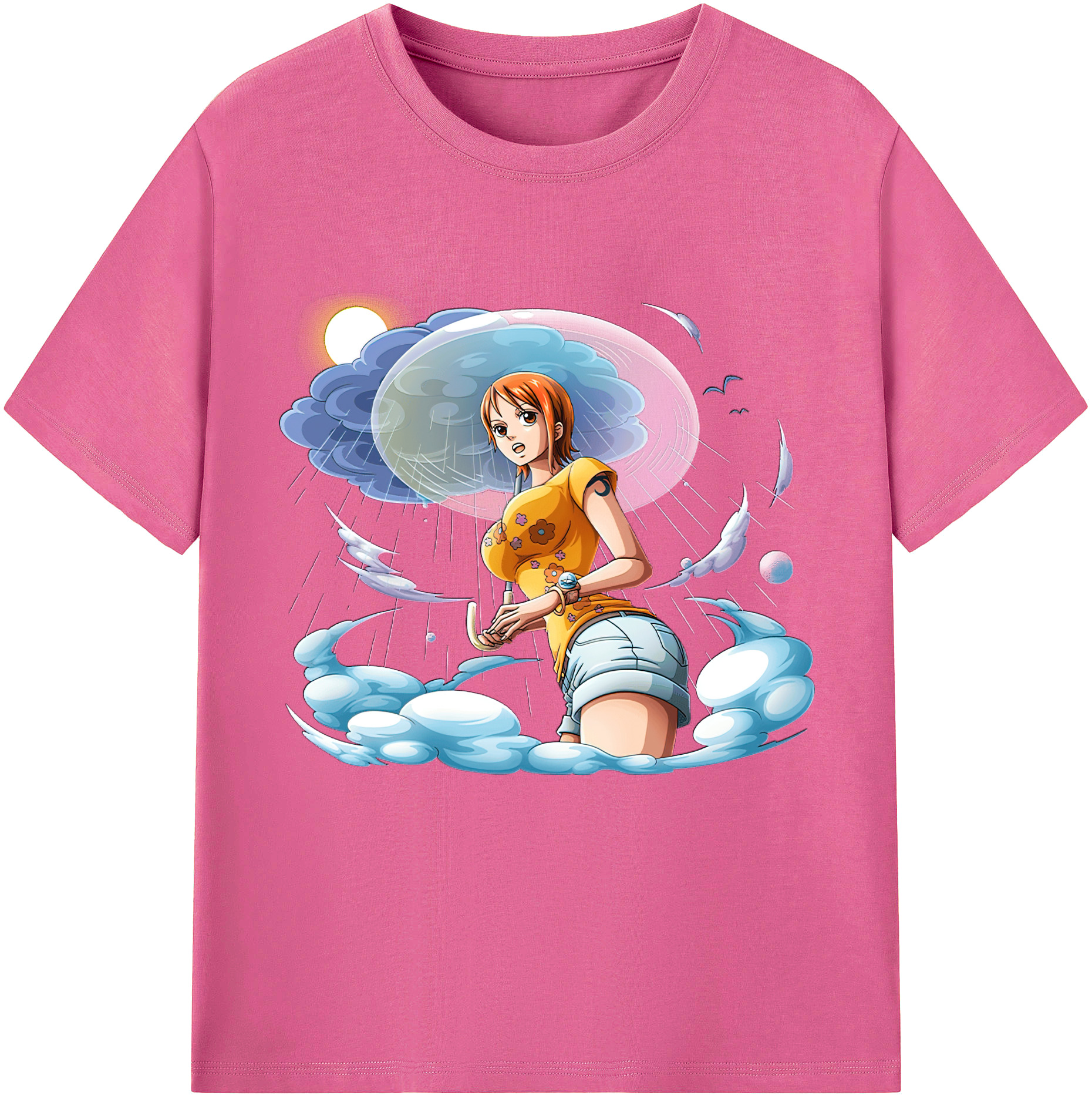 （画像用） ワンピース ナミ ONE PIECE Nami レディースカジュアルプリントTシャツ（綿100％）