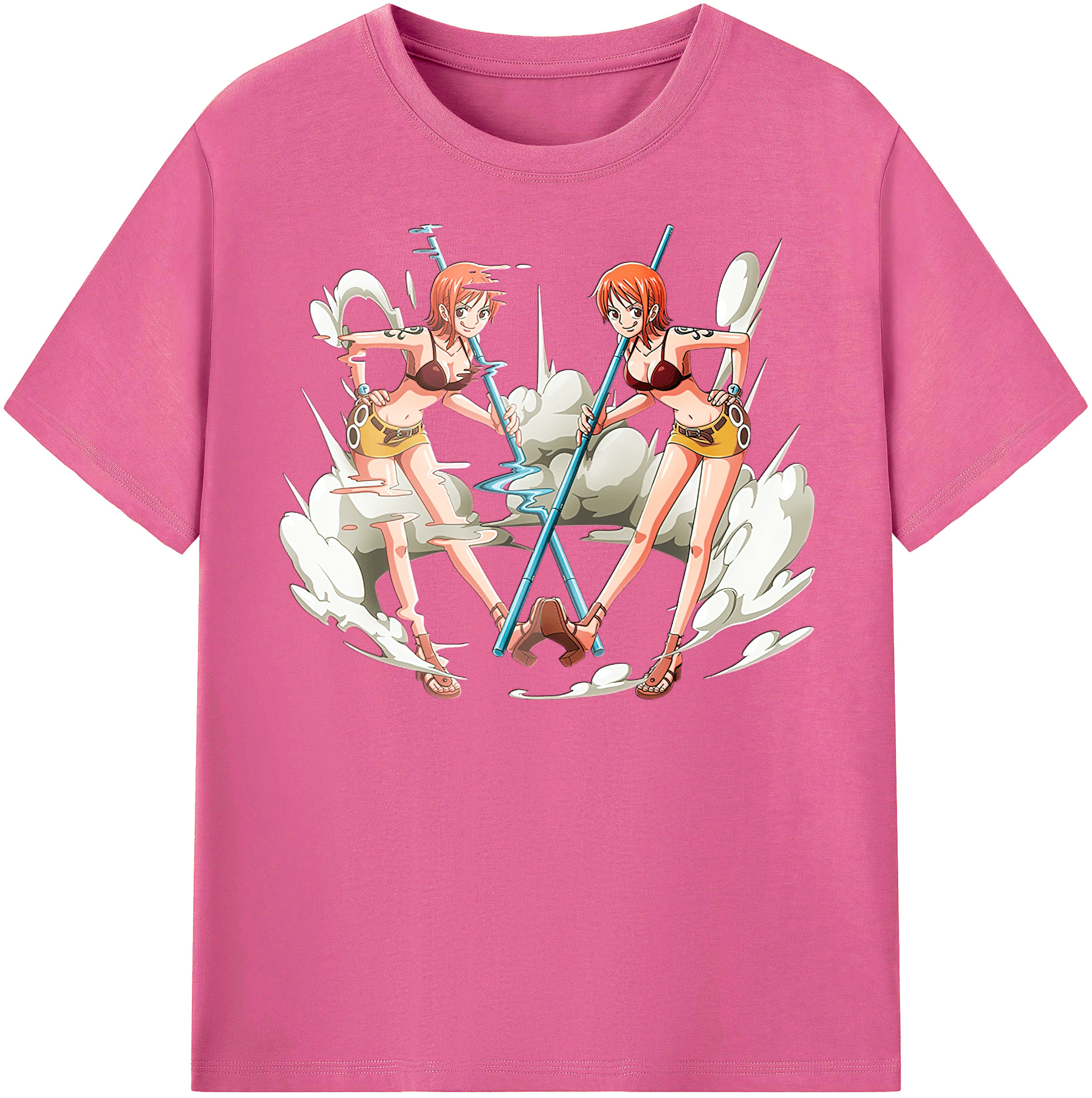 （画像用） ワンピース ナミ ONE PIECE Nami レディースカジュアルプリントTシャツ（綿100％）