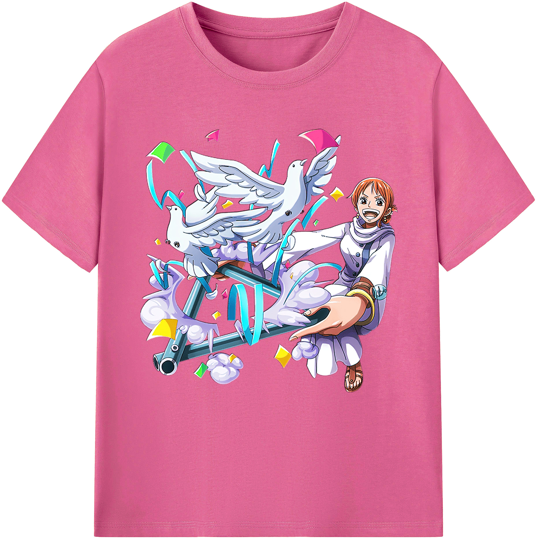 （画像用） ワンピース ナミ ONE PIECE Nami レディースカジュアルプリントTシャツ（綿100％）