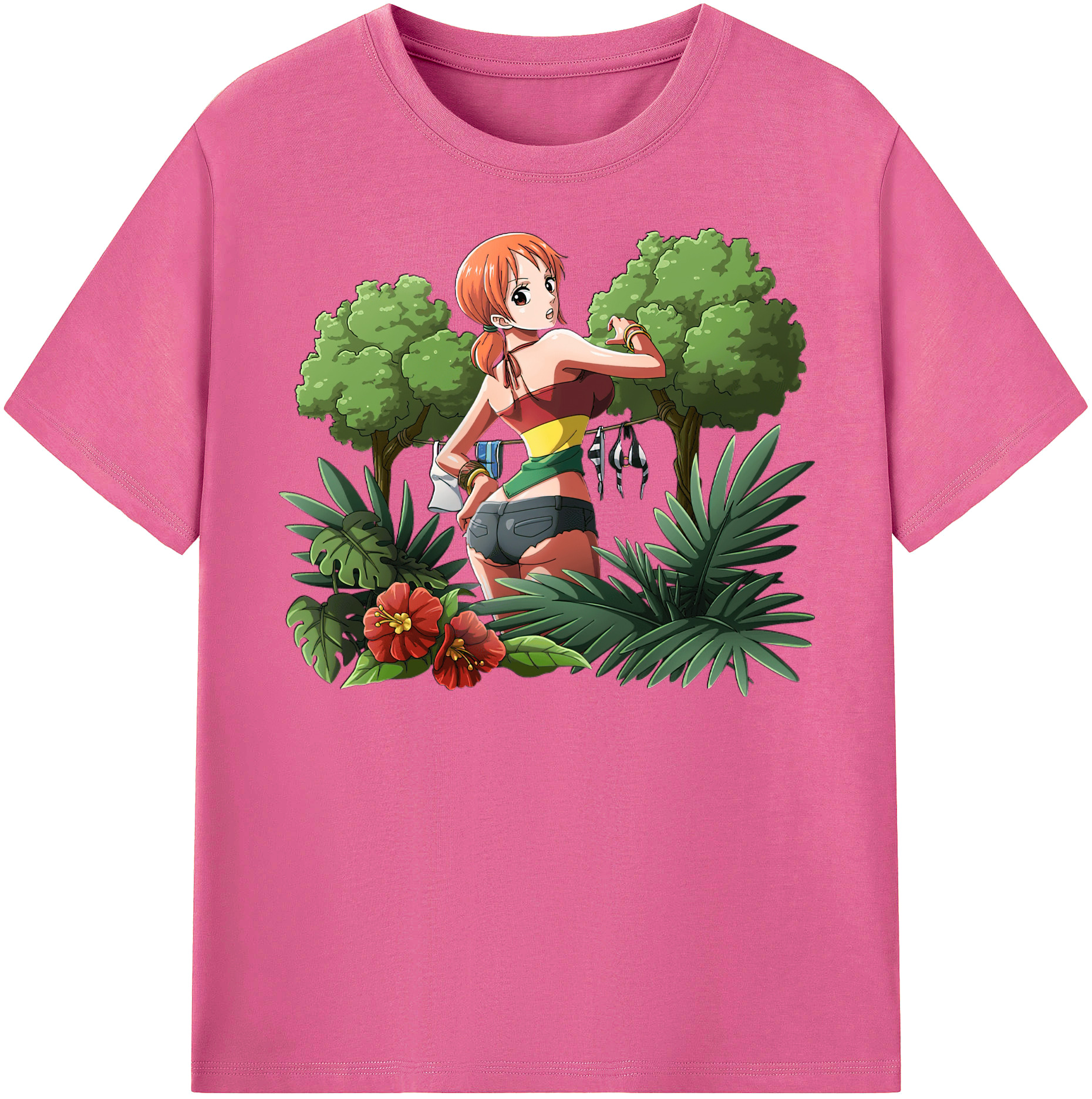 （画像用） ワンピース ナミ ONE PIECE Nami レディースカジュアルプリントTシャツ（綿100％）