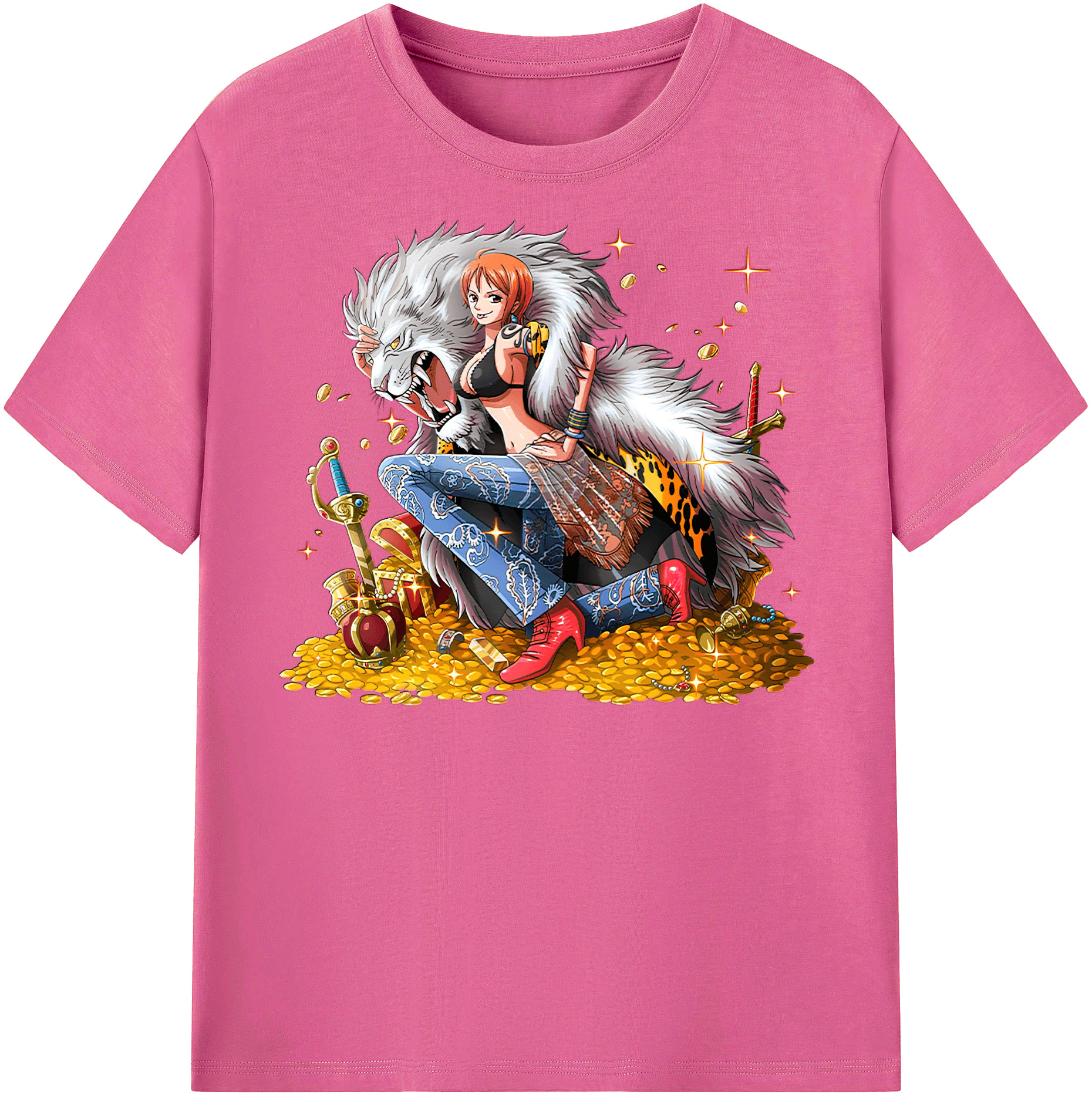（画像用） ワンピース ナミ ONE PIECE Nami レディースカジュアルプリントTシャツ（綿100％）