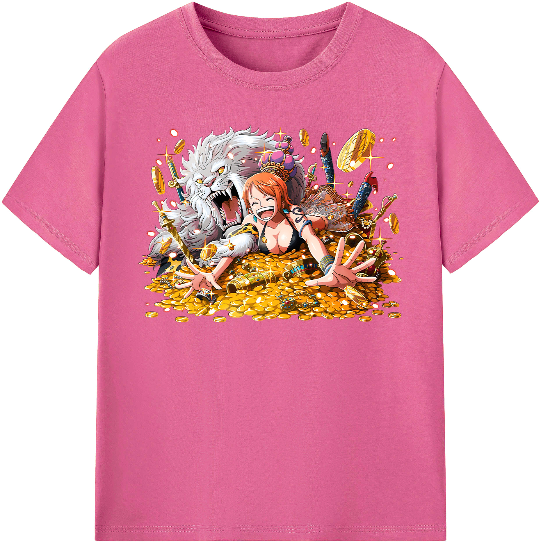 （画像用） ワンピース ナミ ONE PIECE Nami レディースカジュアルプリントTシャツ（綿100％）