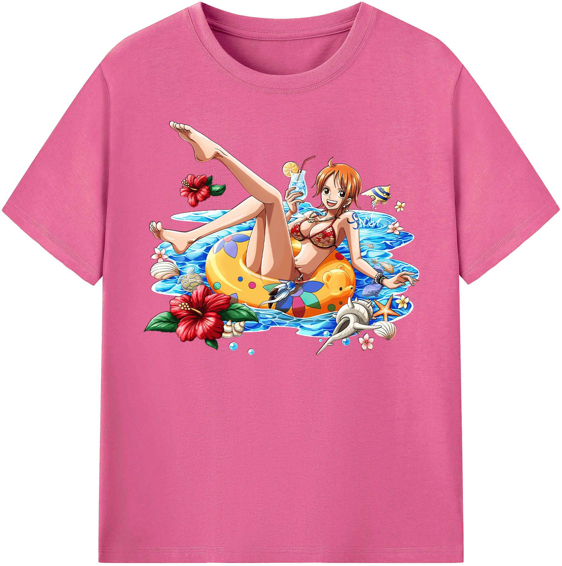 （画像用） ワンピース ナミ ONE PIECE Nami レディースカジュアルプリントTシャツ（綿100％）