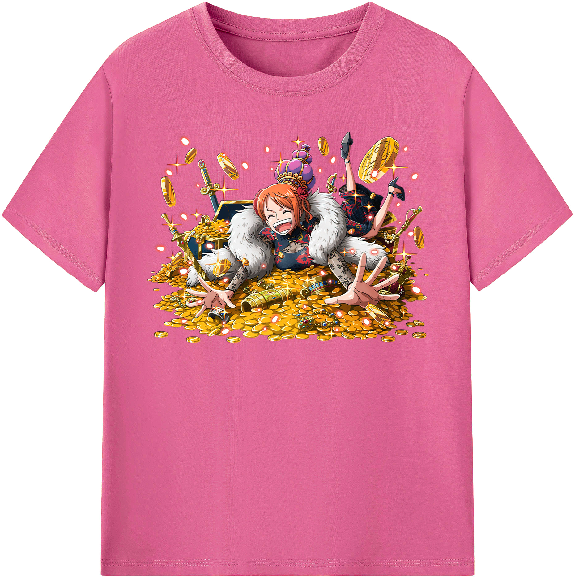 （画像用） ワンピース ナミ ONE PIECE Nami レディースカジュアルプリントTシャツ（綿100％）