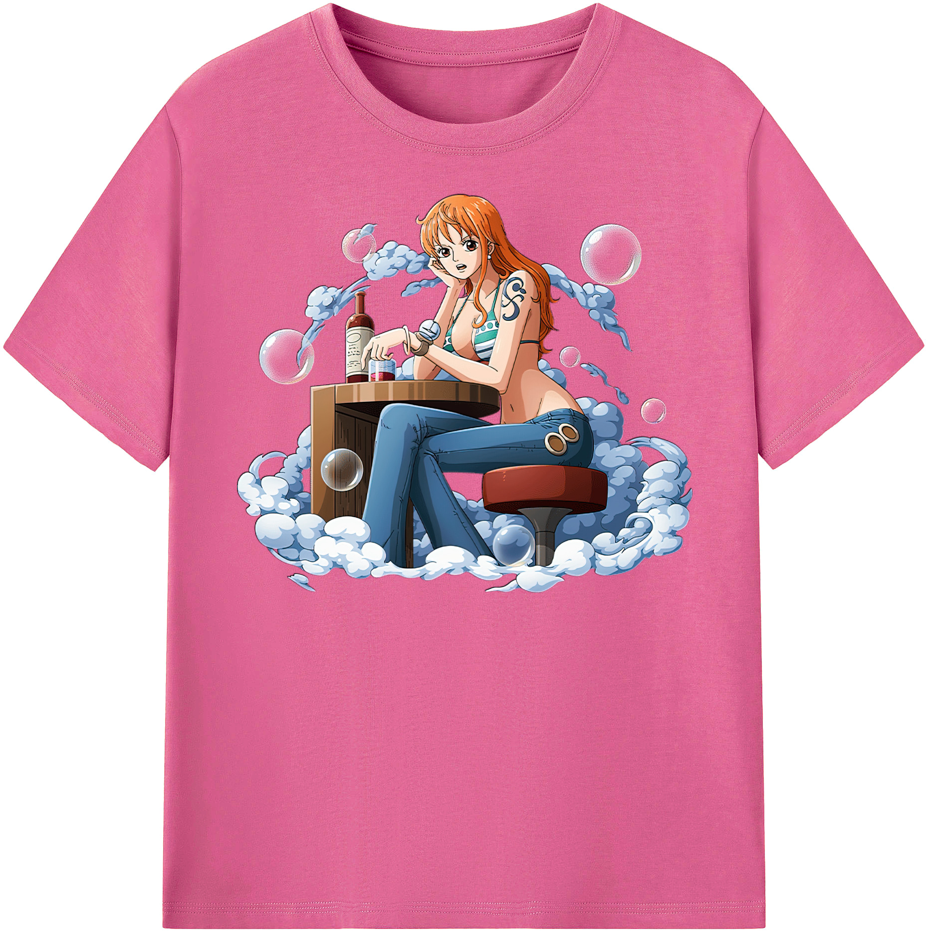 （画像用） ワンピース ナミ ONE PIECE Nami レディースカジュアルプリントTシャツ（綿100％）