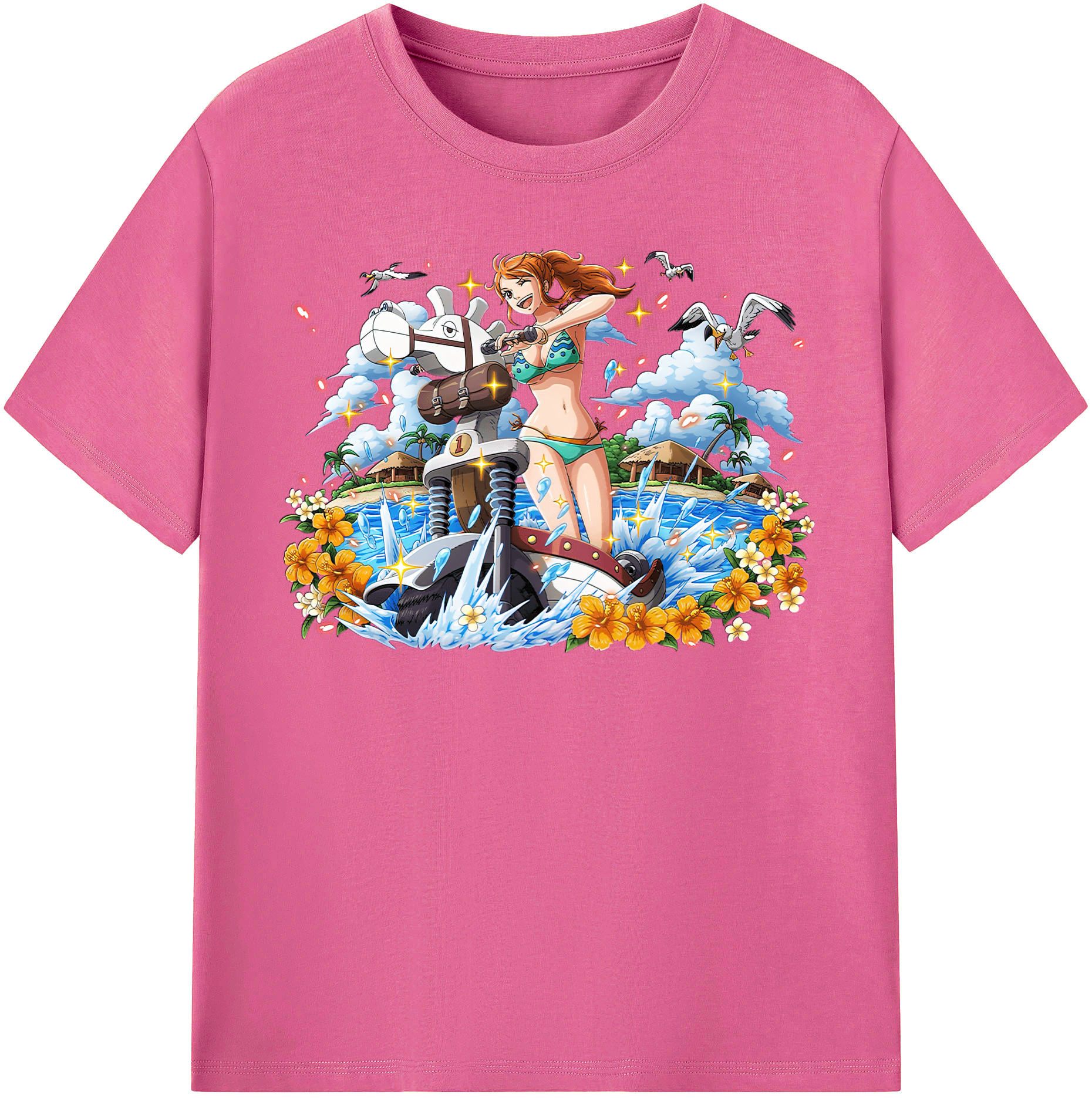 （画像用） ワンピース ナミ ONE PIECE Nami レディースカジュアルプリントTシャツ（綿100％）
