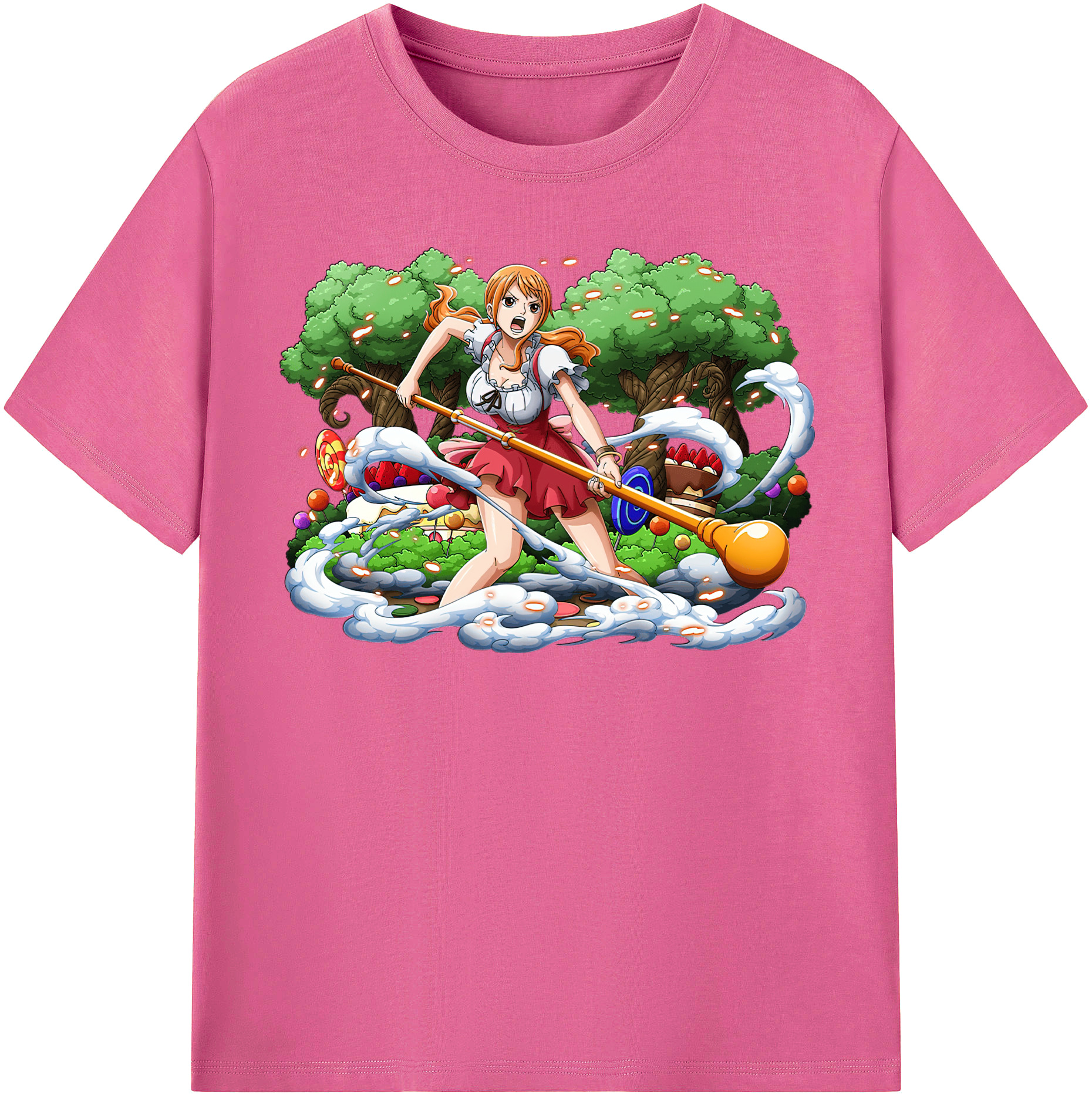 （画像用） ワンピース ナミ ONE PIECE Nami レディースカジュアルプリントTシャツ（綿100％）