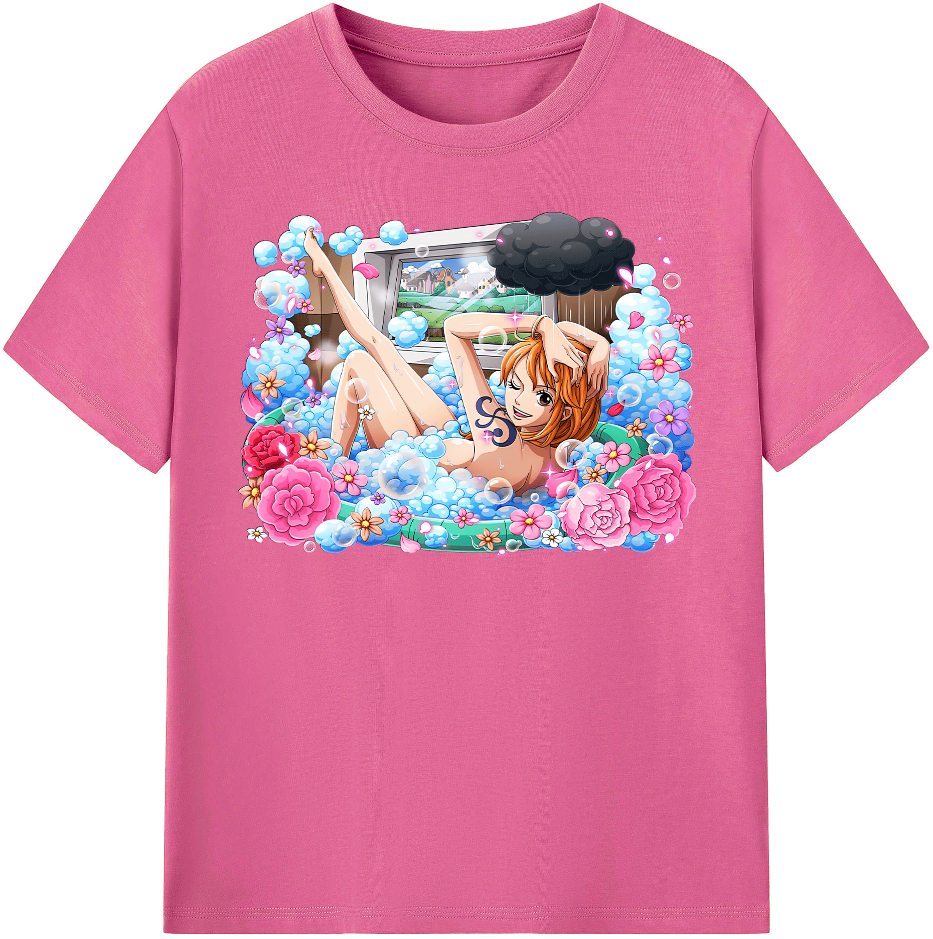 （画像用） ワンピース ナミ ONE PIECE Nami レディースカジュアルプリントTシャツ（綿100％）