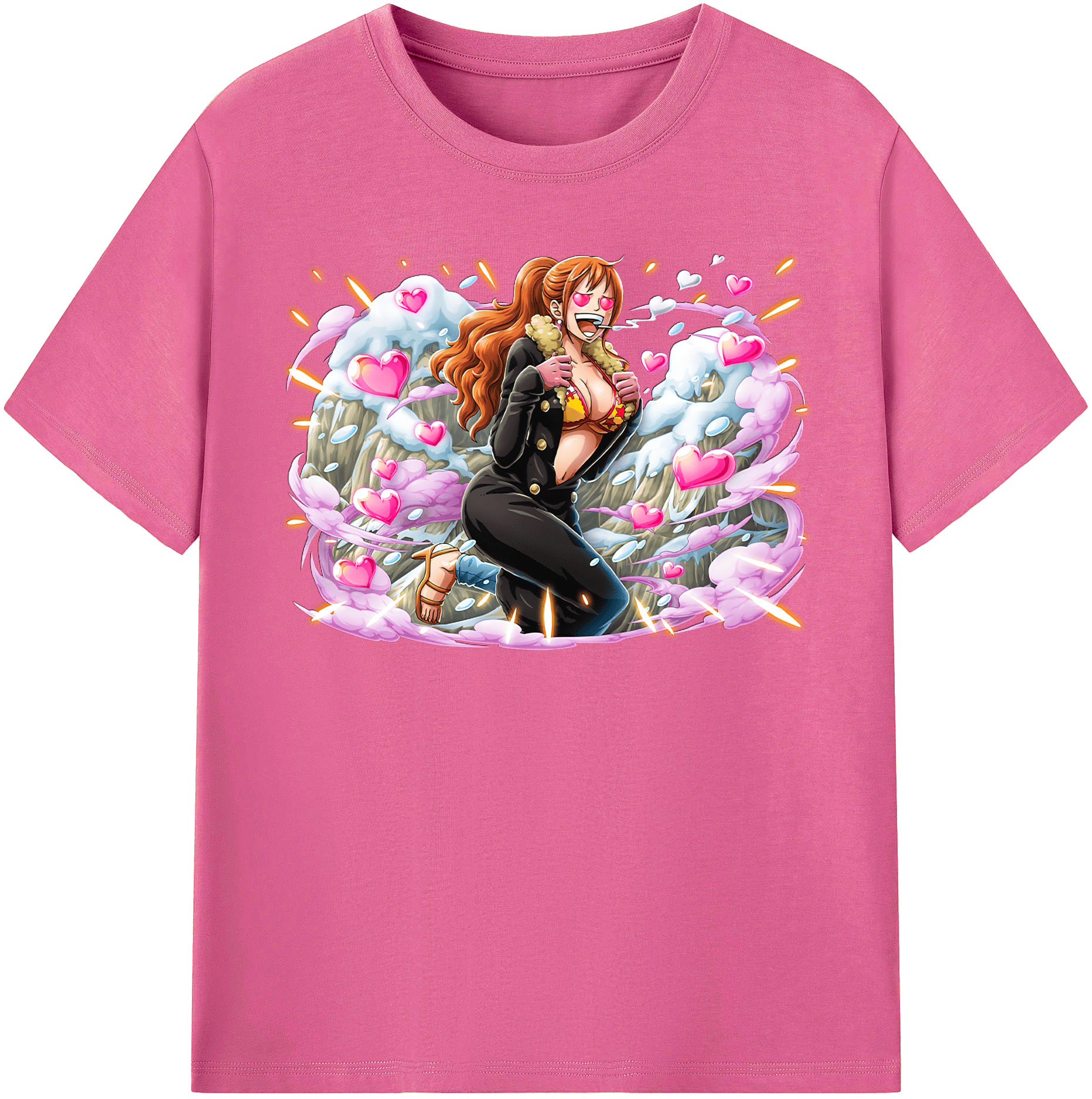 （画像用） ワンピース ナミ ONE PIECE Nami レディースカジュアルプリントTシャツ（綿100％）
