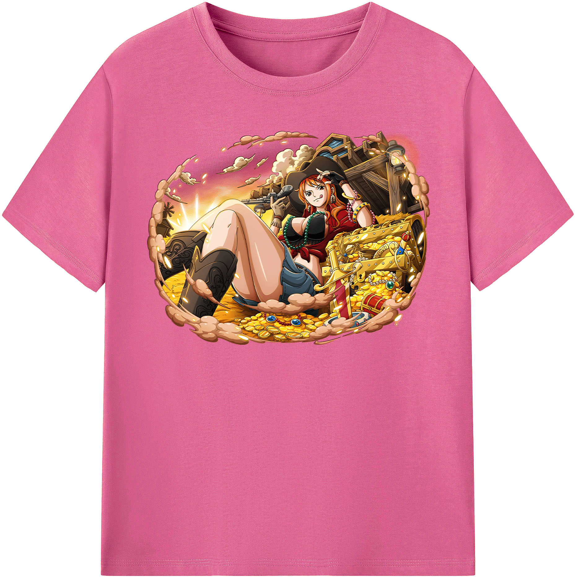 （画像用） ワンピース ナミ ONE PIECE Nami レディースカジュアルプリントTシャツ（綿100％）