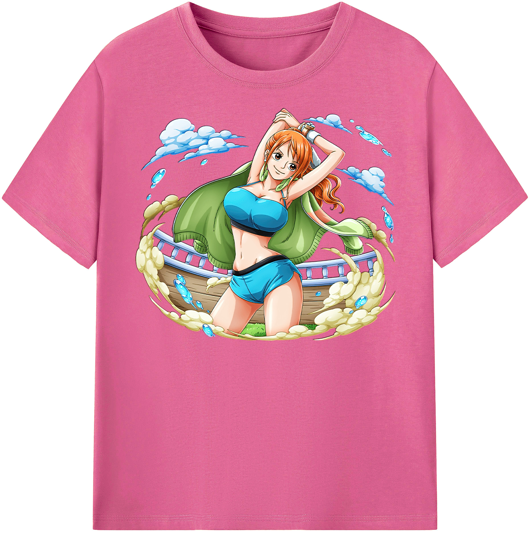 （画像用） ワンピース ナミ ONE PIECE Nami レディースカジュアルプリントTシャツ（綿100％）